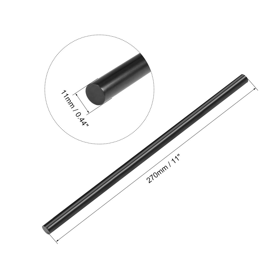 uxcell Mini Hot Glue Gun Sticks 11-inch x 0.44-inch for DIY Crafts, Home Repairs & School Projects - 5pcs Black Adhesive Sticks for Glue Guns