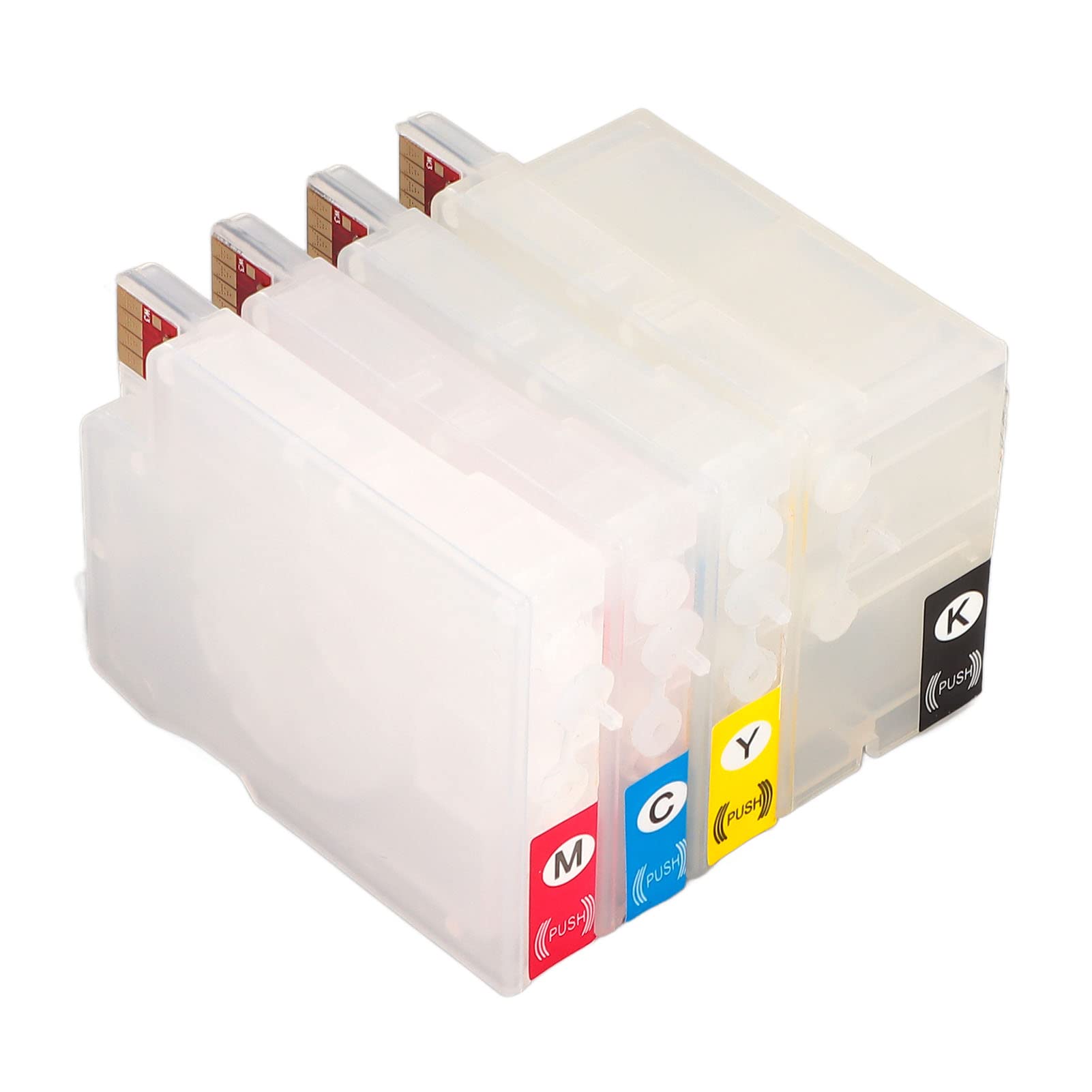 Refillable Ink Cartridge Replacement for HP 6600 6700 7110 7510 7610 Printers - 4 Color PP Cartridges - Perfect for Home & Office Printing Needs