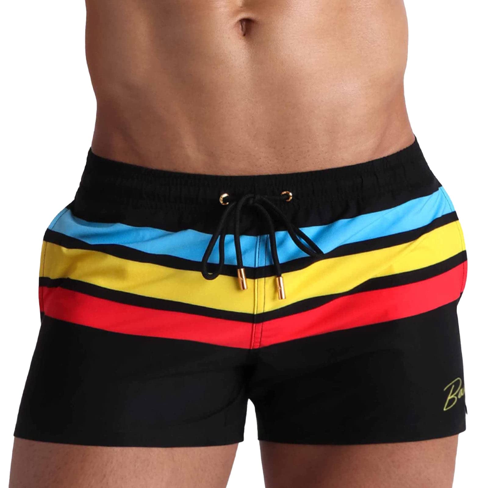 **Bang Men's Swimwear - Quick-Dry Stretch Swim Shorts with Elastic Waistband - Perfect for Beach, Pool & Water Sports**