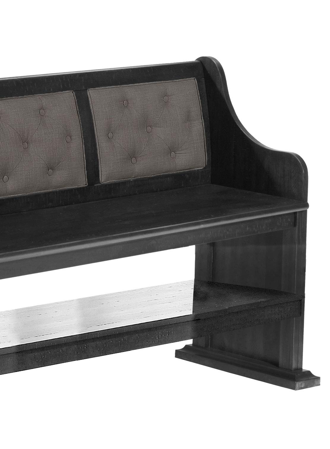 Premium Solid Wood Dining Bench with Cushion - Modern Gray Kitchen & Dining Room Furniture for Home, Restaurant, and Cafe Use