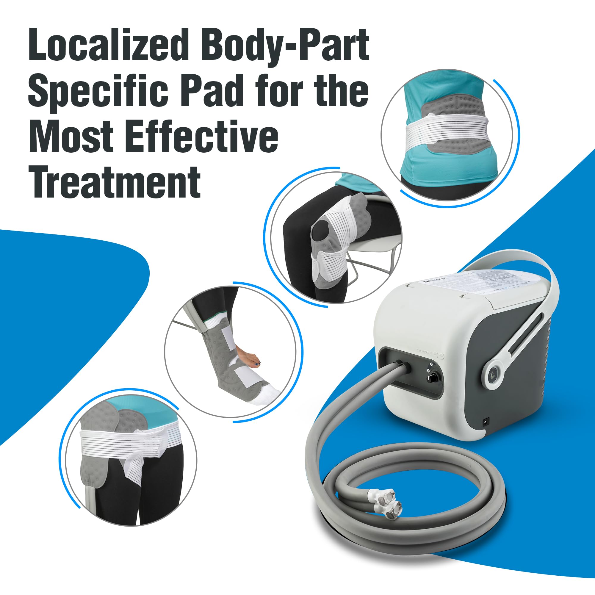 Ossur Cold Rush Therapy Machine System with Universal Pad - Ergonomic Ice Machine for Knee, Shoulder & Joint Pain Relief - Adjustable Cold Therapy Unit with Quiet, Lightweight Cooling Pad & Powerful Cryotherapy Pump - Ideal for Post-Surgery Recovery, Sports Injuries & Arthritis Pain Management