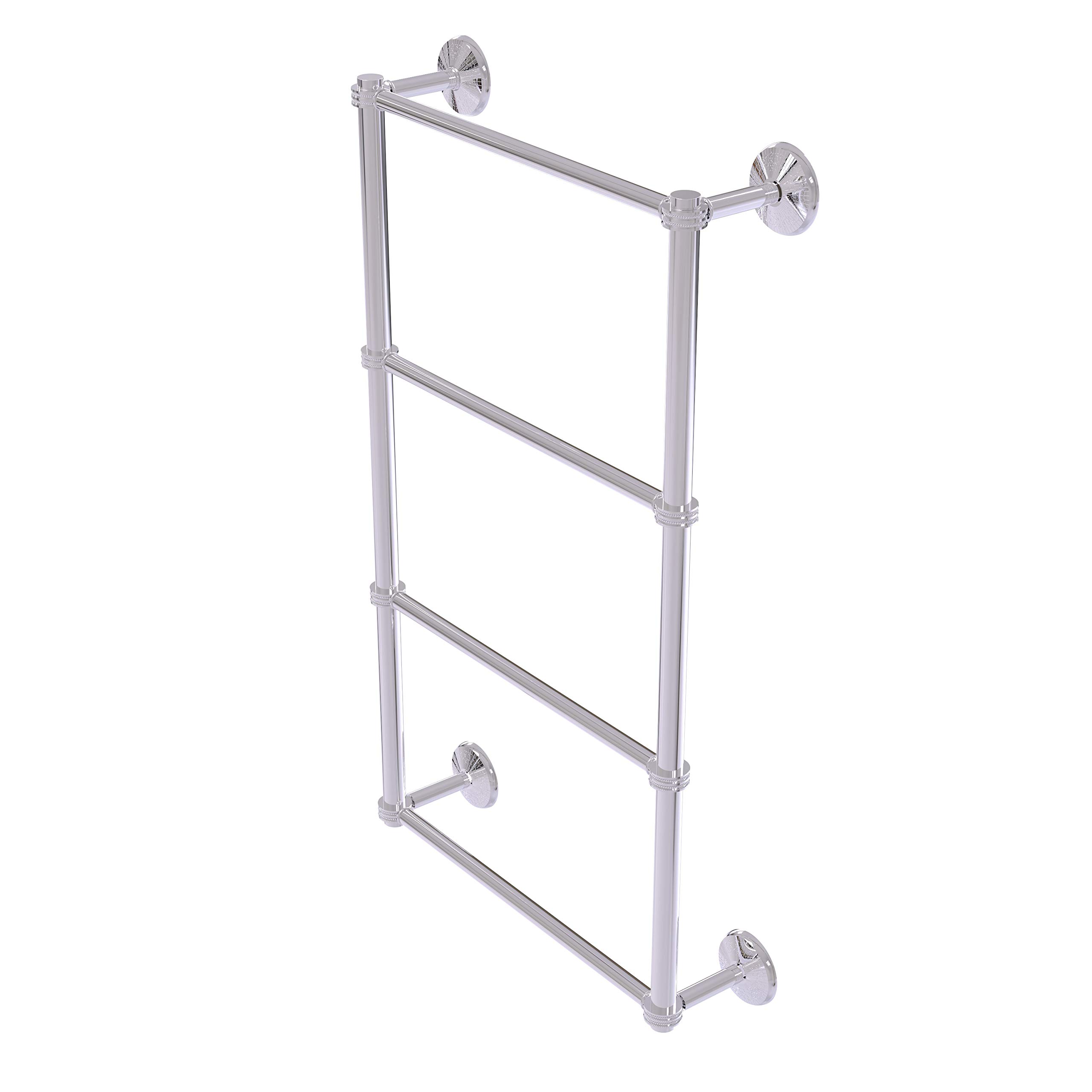 Allied Brass MC-28D-30 Monte Carlo 4-Tier 30-Inch Chrome Ladder Towel Bar with Dotted Detail - Bathroom Decor for Modern Homes, Spa-Like Luxury Towel Rack for Master Bath & Guest Room