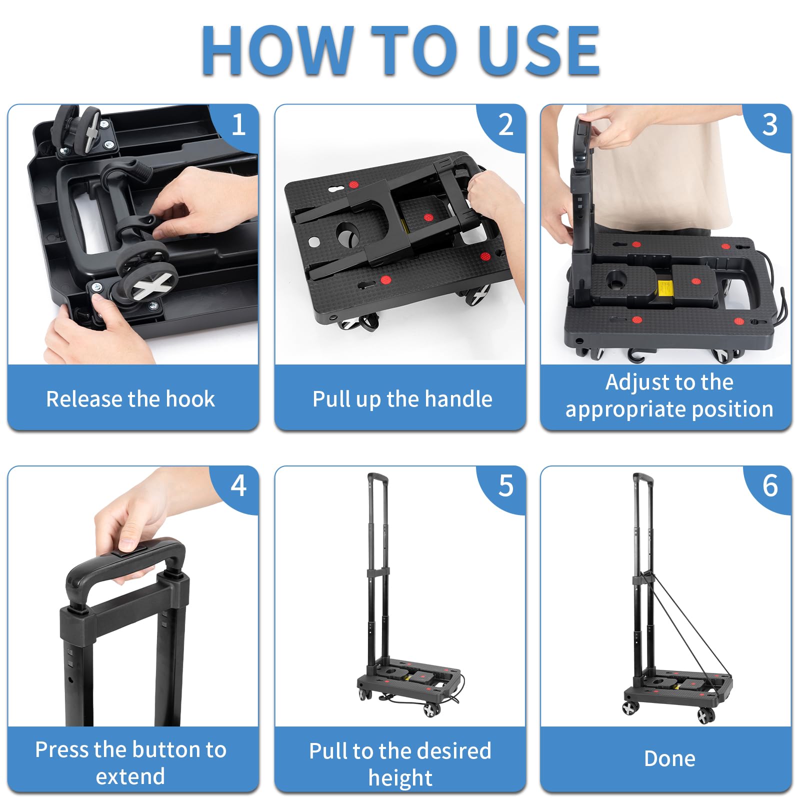 Foldable Car Seat Travel Cart with Blue Straps - Portable Airport Dolly & Trolley for Easy Car Seat Transport - Perfect for Air Travel, Road Trips, and Family Outings