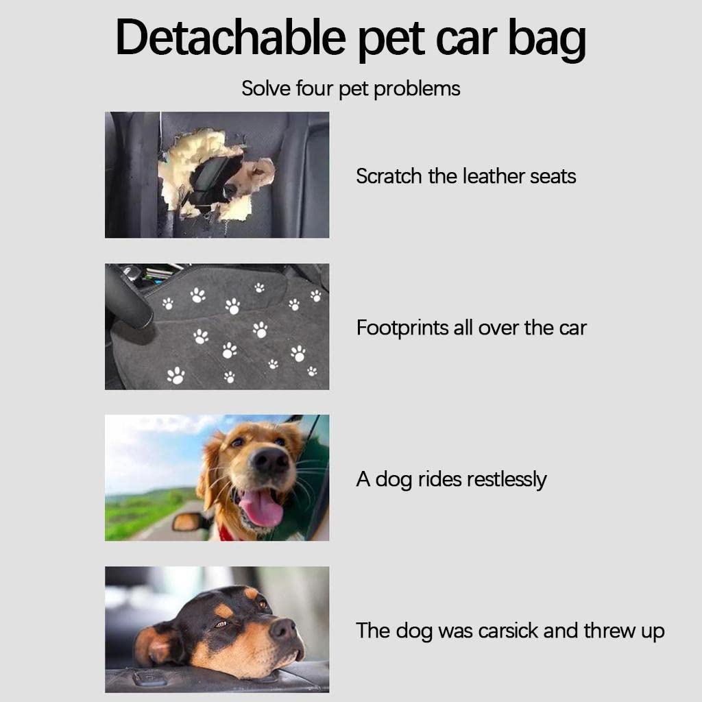 Enakshi Portable Pet Car Booster Seat for Cats & Small Dogs - Adjustable Safety Carrier for Travel (Black/White) | Pet Travel Accessories | Perfect for Road Trips, Vet Visits & Family Outings