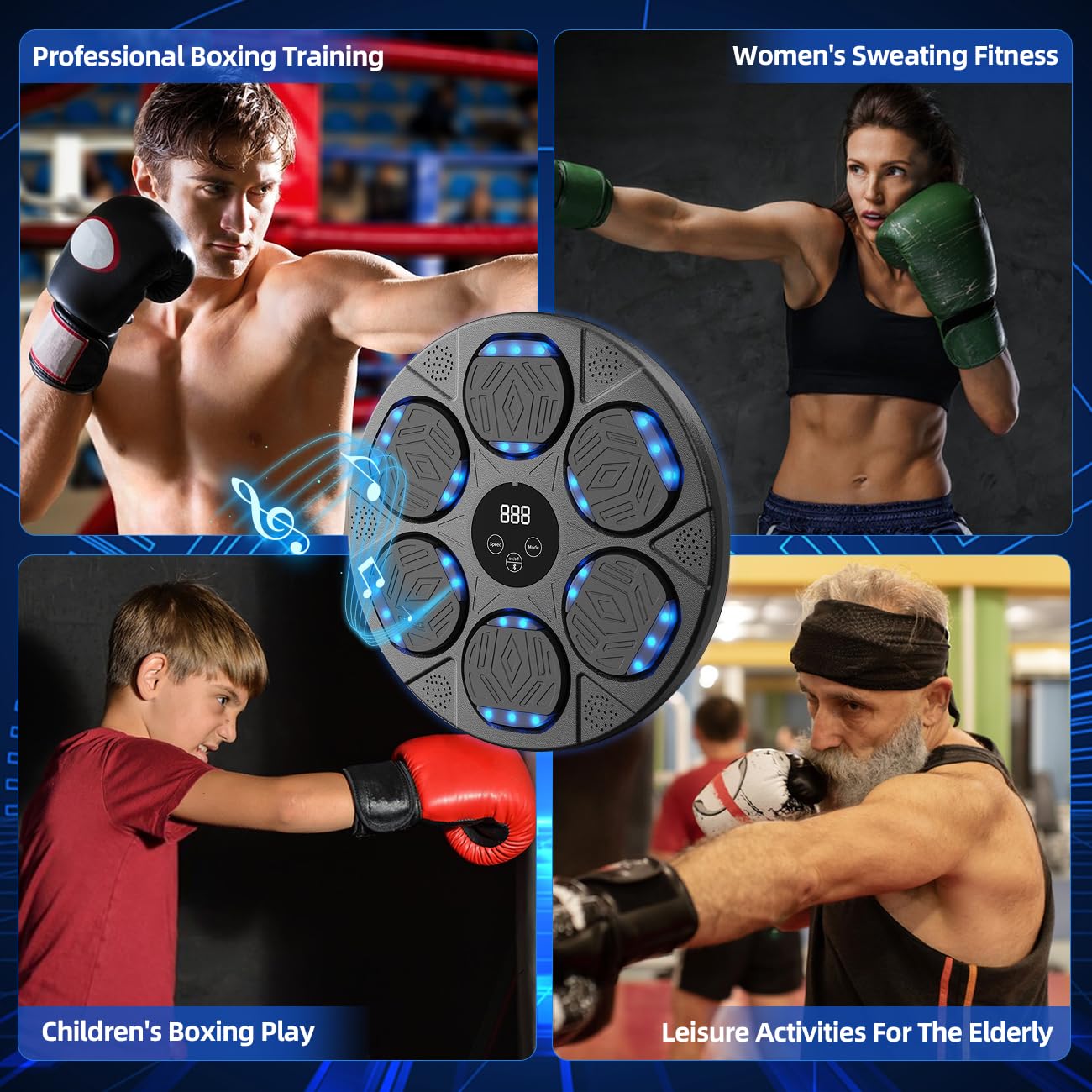 Smart Bluetooth Music Boxing Machine with Gloves - Wall Mounted Boxing Equipment for Home Workouts | Perfect for Fitness Training, Stress Relief & Interactive Exercise