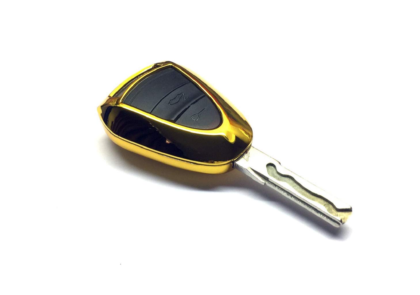 Premium Black & Gold Chrome Remote Key Cover for Porsche 987 & 997 Facelift - Protective Key Case with Stylish Design - Perfect for Daily Use, Car Shows & Gifting