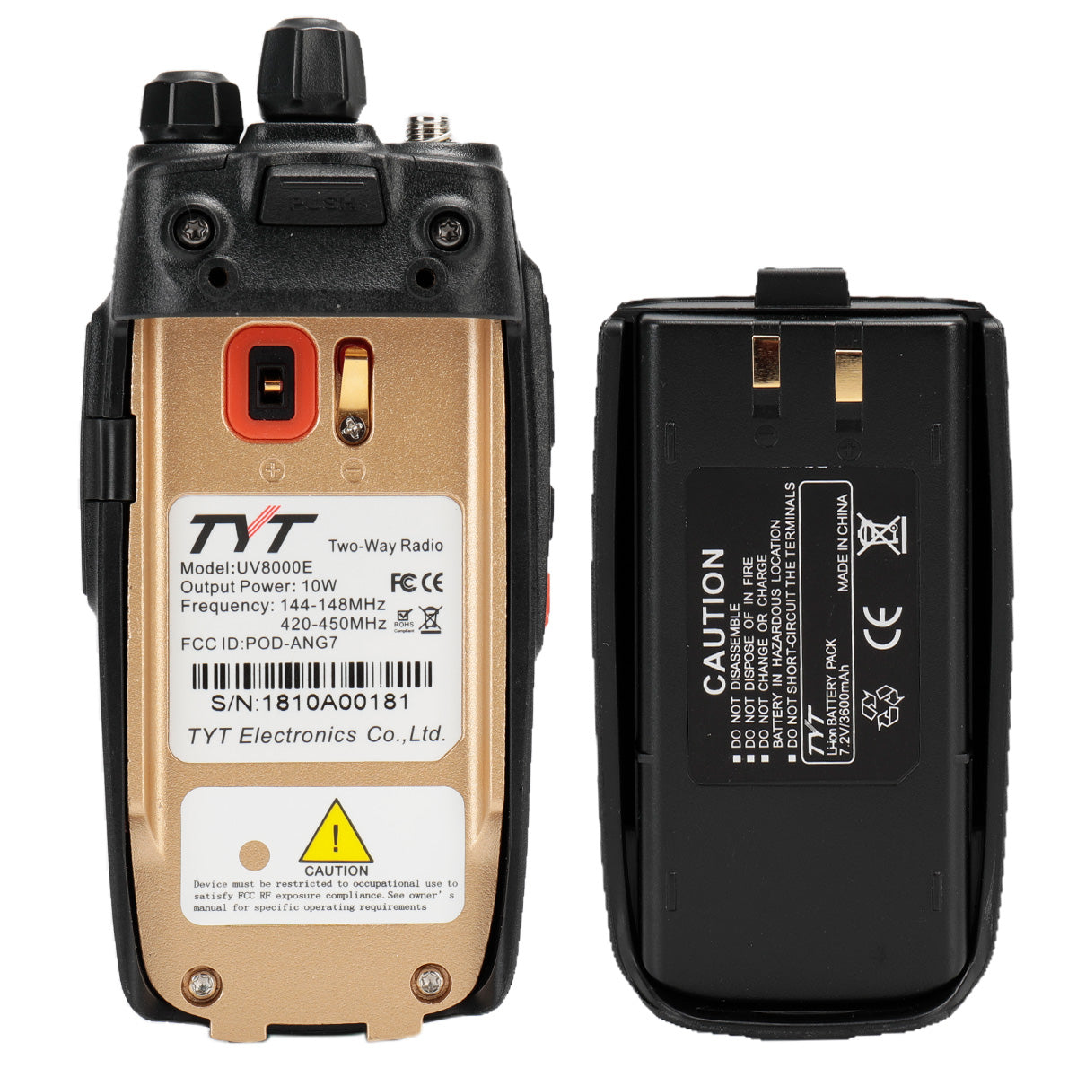 TYT UV8000E Dual Band 10W Two Way Radio with 3600mAh Battery | Cross Band Repeater Function | USB Charging Cable | Ideal for Outdoor Adventures, Emergency Communication & Business Use