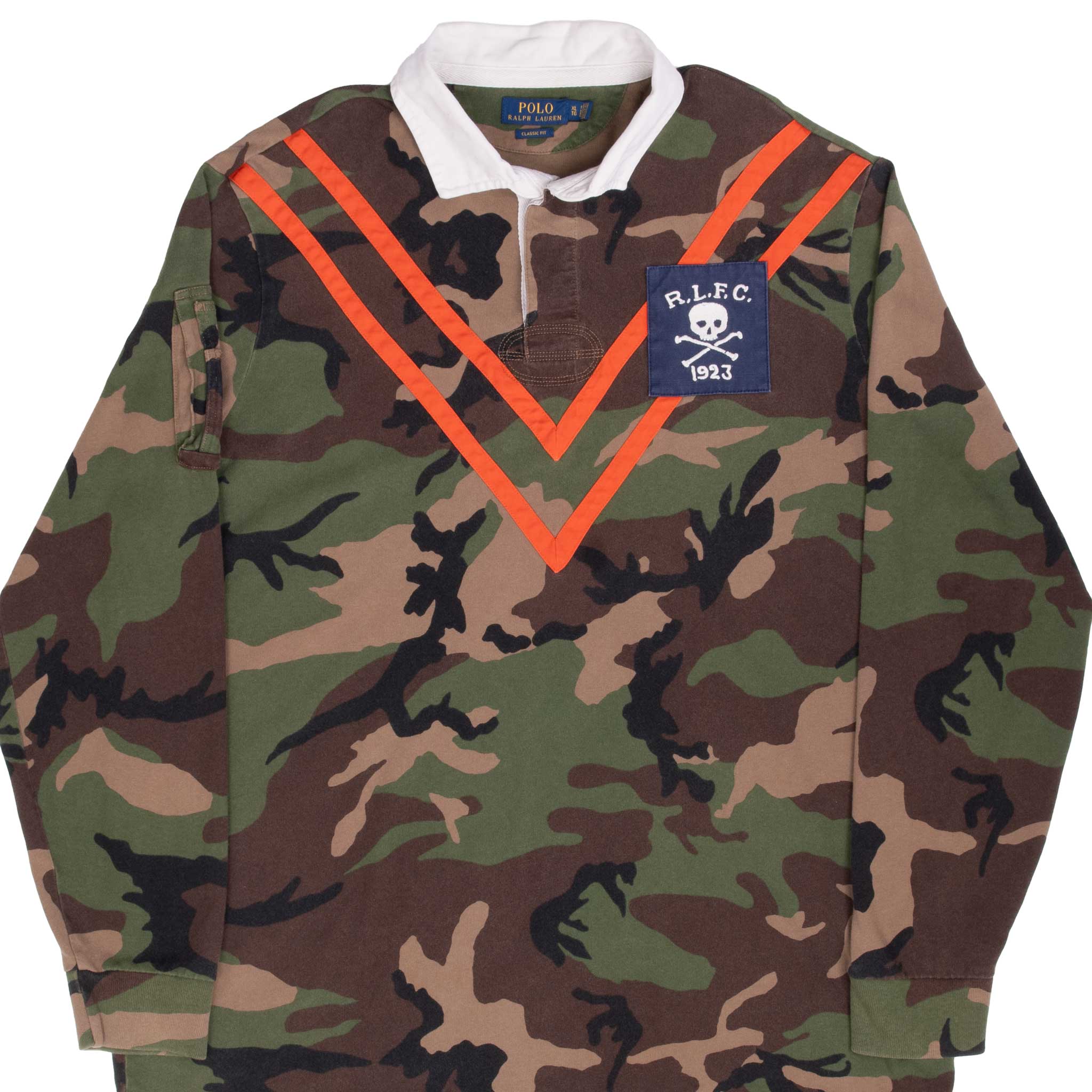 POLO RALPH LAUREN RLFC Camo Rugby Polo Shirt for Men - Size XL - Comfortable Casual Wear for Golf, Work & Outdoor Activities