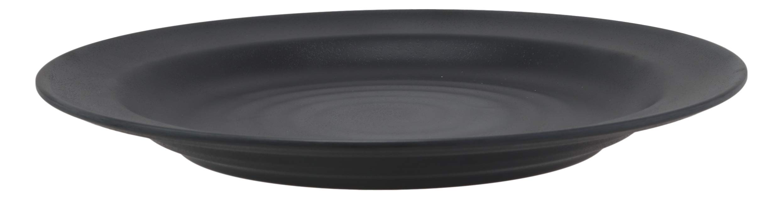 Ebros Modern Matte Black Jade Melamine Dinner Plates Set of 6 - 11.75