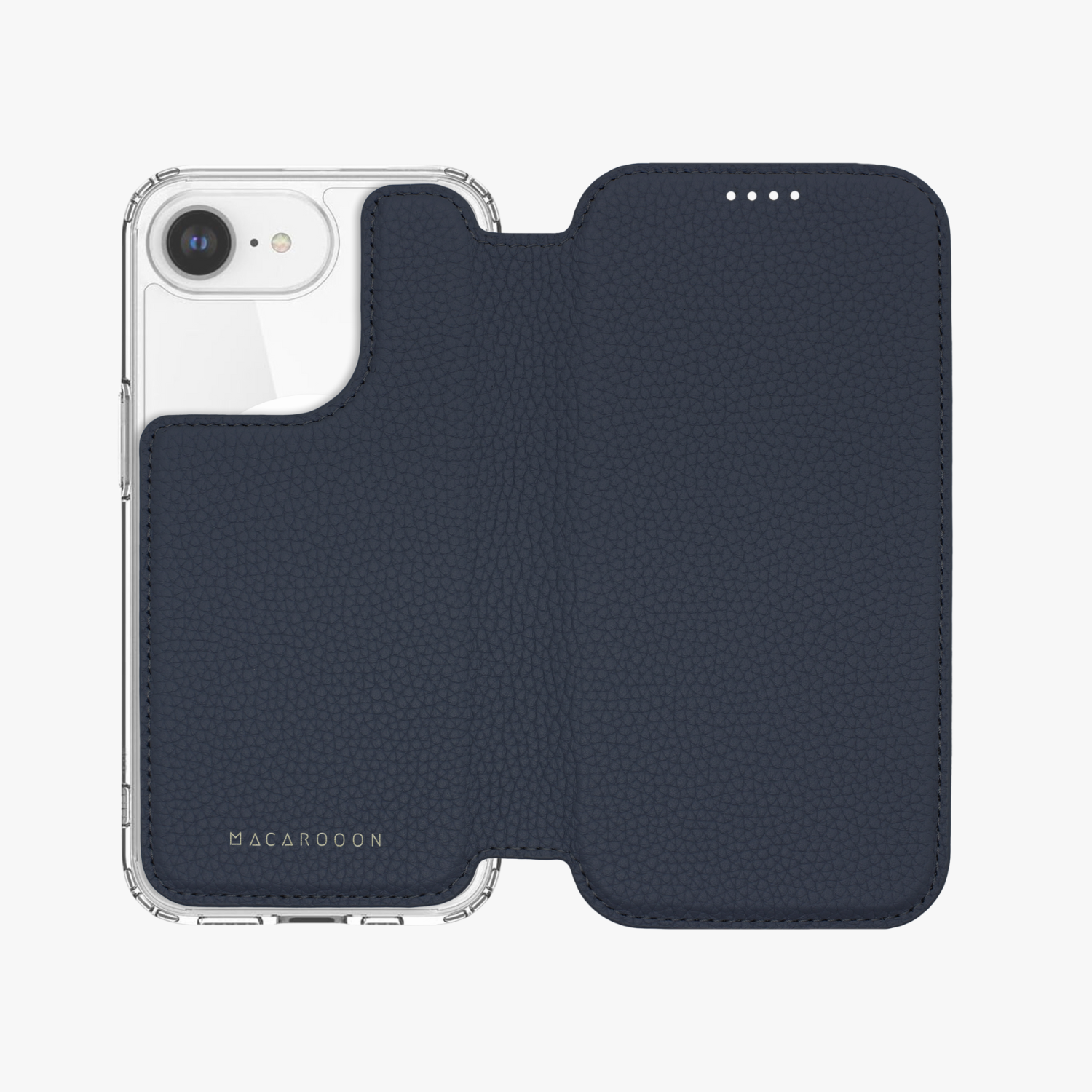 Premium iPhone 16e MagSafe Leather Flip Cover with Clear Case - Slim Protection & Wireless Charging Compatible - Perfect for Work, Travel & Everyday Use