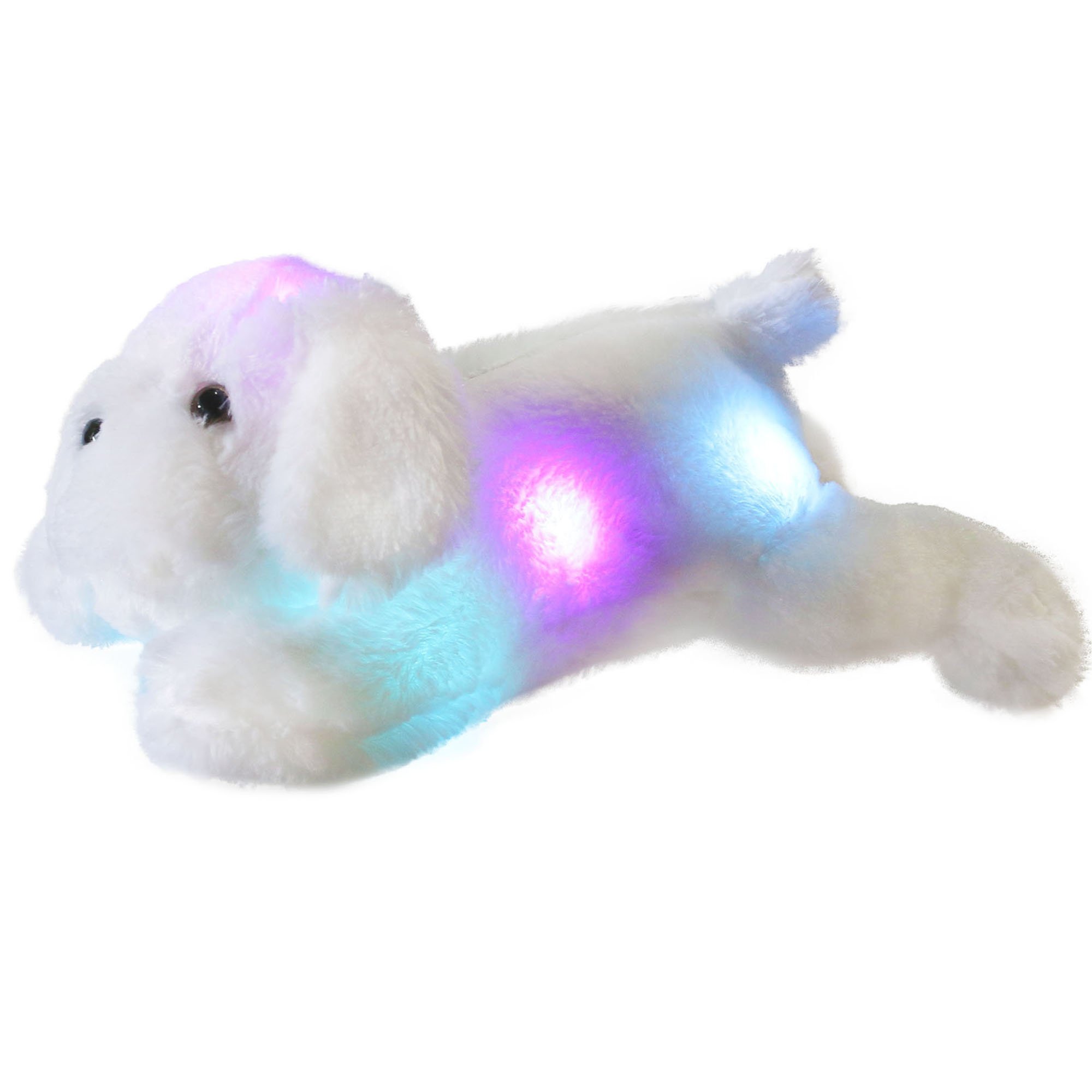 WEWILL 18-Inch Glow in The Dark LED Stuffed Animal - Soft Plush Puppy Dog Toy with Colorful Night Light, Perfect Gift for Kids Birthday Christmas (Ideal for Bedtime Comfort, Nursery Decor & Sensory Play)