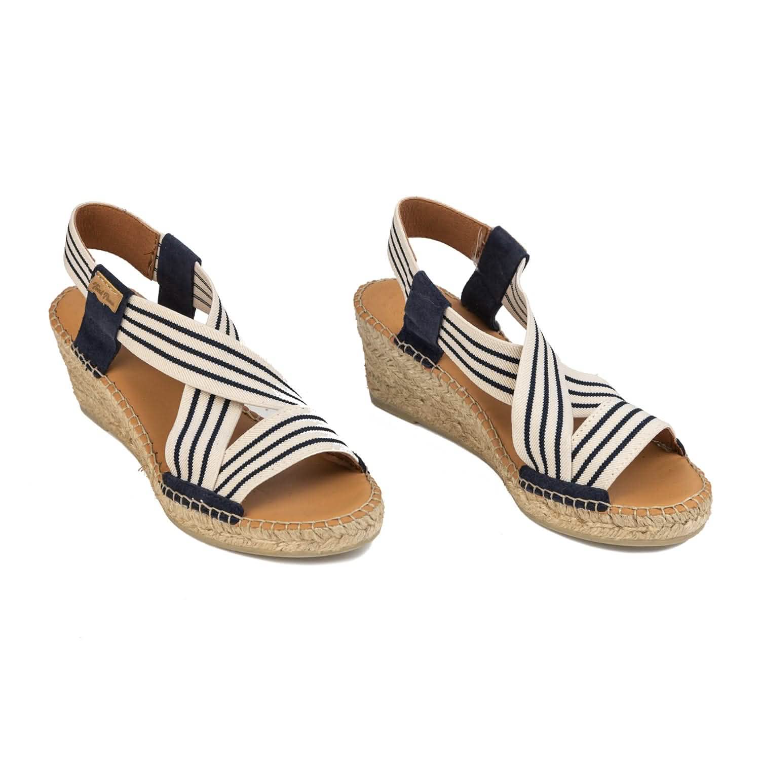 Women's Elastic Fabric Wedge Espadrille Shoes - Comfortable Summer Sandals for Casual Outings, Beach Vacations & Date Nights