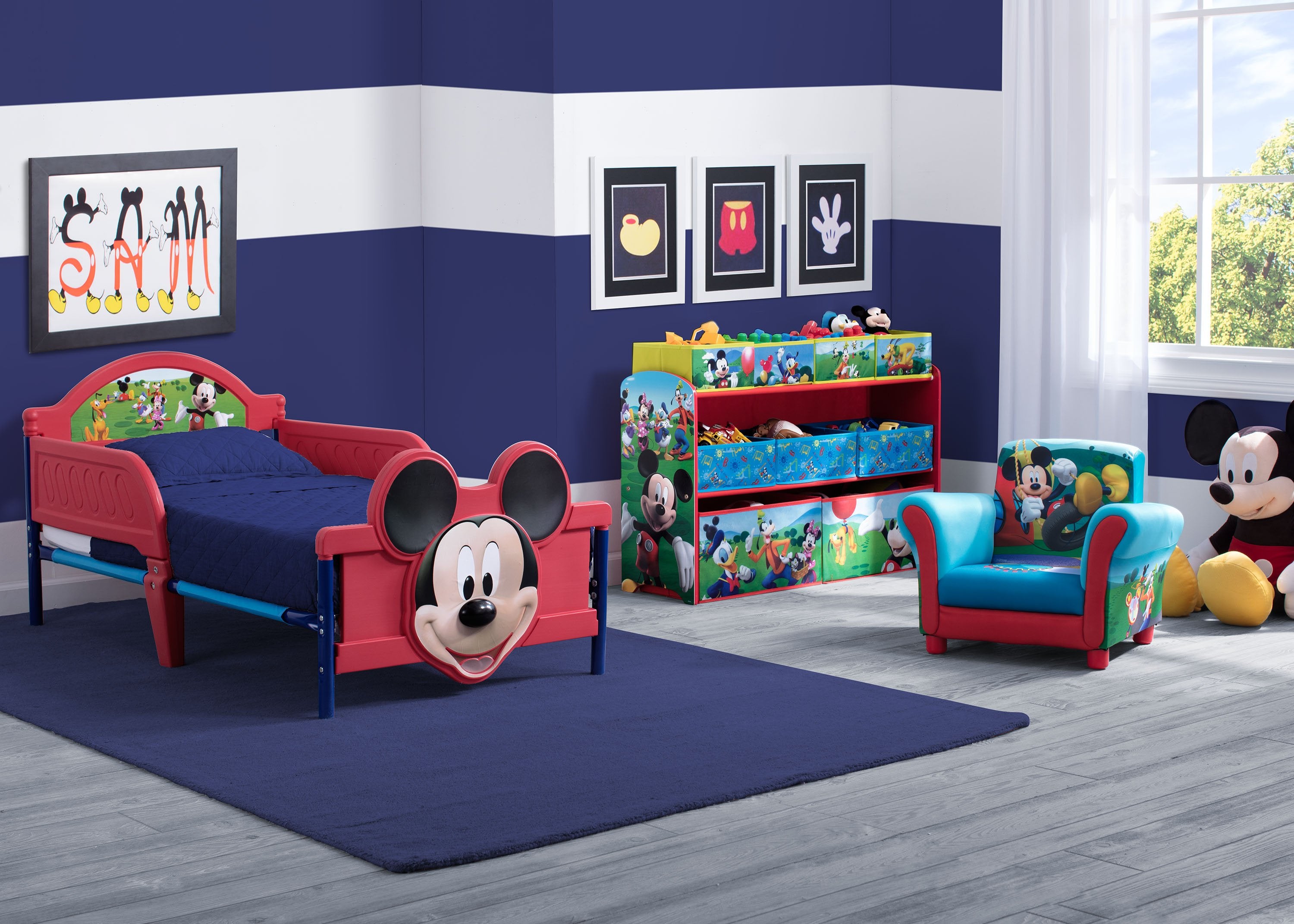 Mickey Mouse 3D Plastic Toddler Bed for Kids - Disney Themed Children's Bedroom Furniture for Boys & Girls - Perfect for Nursery, Daycare or Playroom Decor