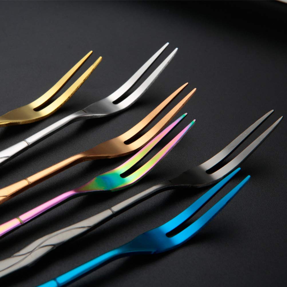 10-Piece Reusable Stainless Steel Fruit Forks - Elegant Party Fruit Picks for Appetizers, Desserts, and Charcuterie Boards | Perfect for Weddings, BBQs, and Cocktail Parties