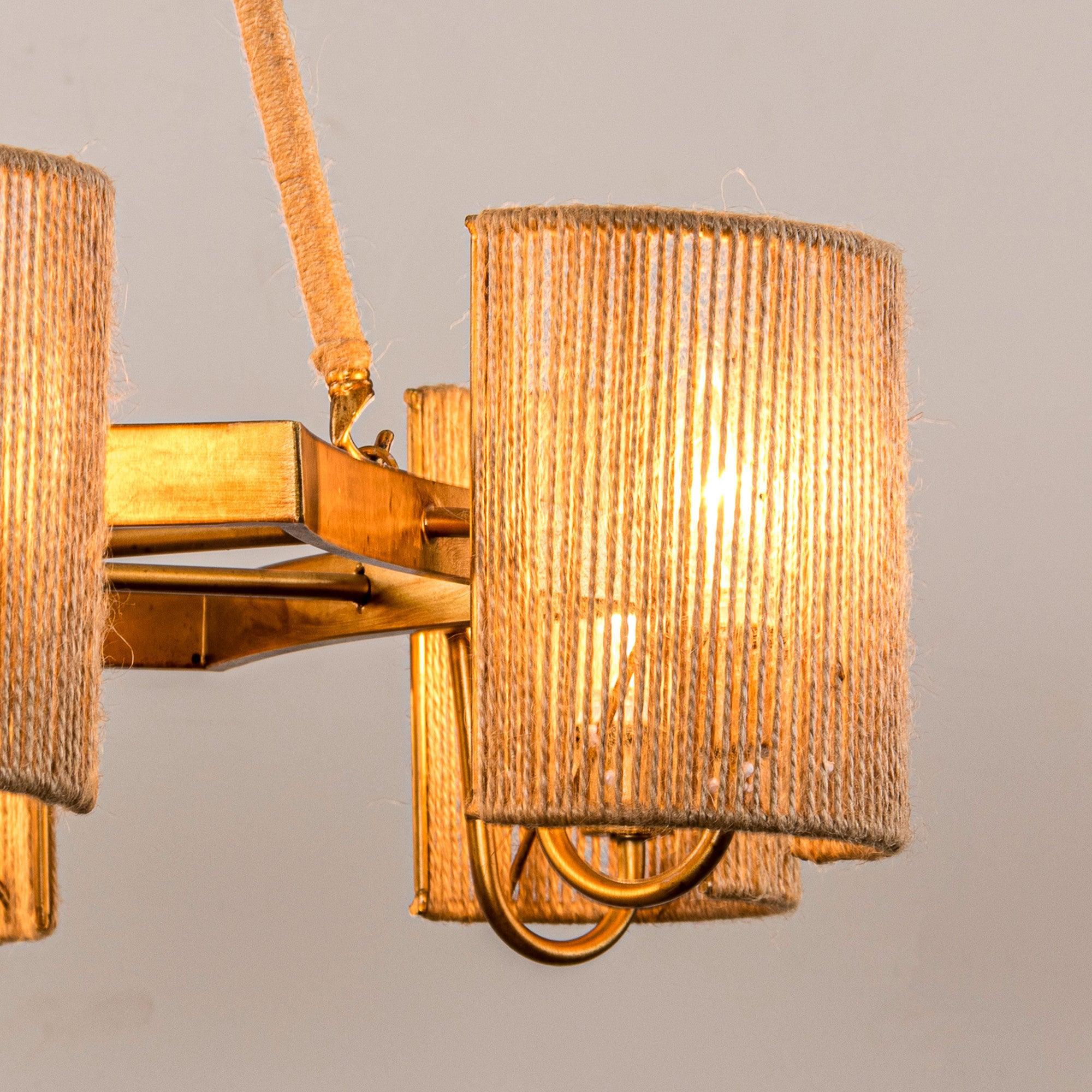 6-Light Farmhouse Style Bedroom Pendant Lighting Fixture - Rustic Chandelier for Master Bedroom, Living Room & Dining Room Decor
