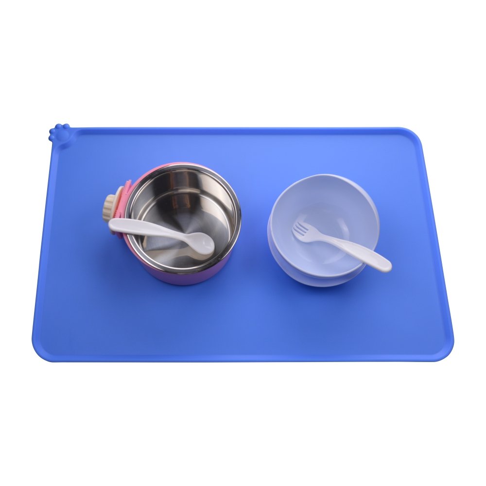 Premium Non-Slip Silicone Pet Feeding Mat - Waterproof Dog & Cat Bowl Placemat for Small Animals (18.5