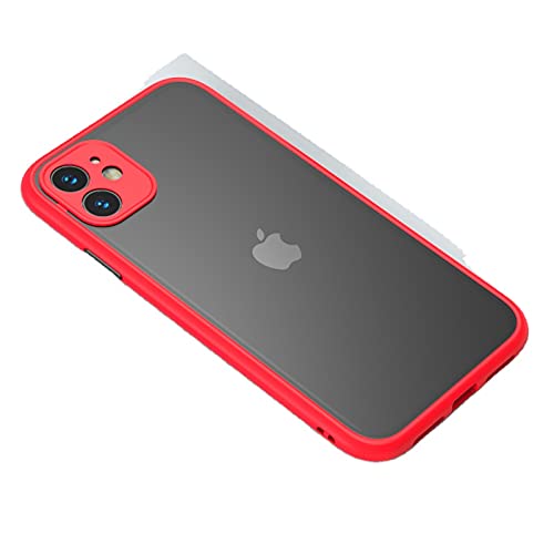 Shockproof iPhone 11 Case with Matte Finish & Camera Protector - Compatible with iPhone 11 (6.1 Inch), 11 Pro (5.8 Inch), 11 Pro Max (6.5 Inch) - Durable Slim Protective Cover for Everyday Use, Work & Travel (Red)