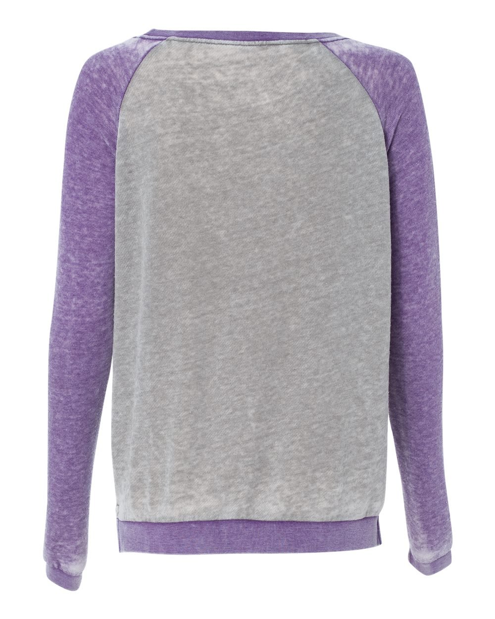 J America Women's Zen Contrast Crew Neck Sweatshirt - Cement Grey & Berry - Casual Comfort for Everyday Wear, Yoga, and Lounging