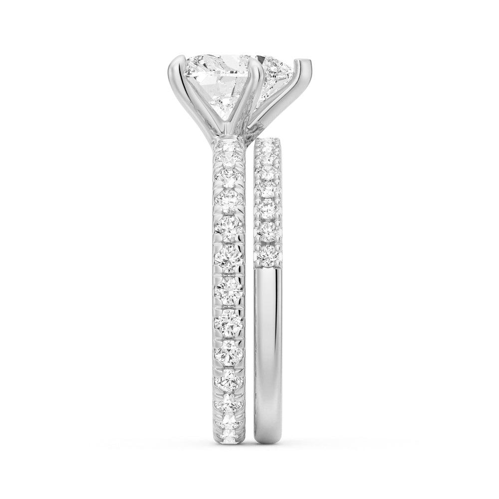 Heart Shaped Moissanite Engagement Ring - 1 Carat Eternity Pave Band Wedding Ring for Women, 14K White Gold Bridal Jewelry (Perfect for Proposals, Anniversaries & Valentine's Day Gifts)