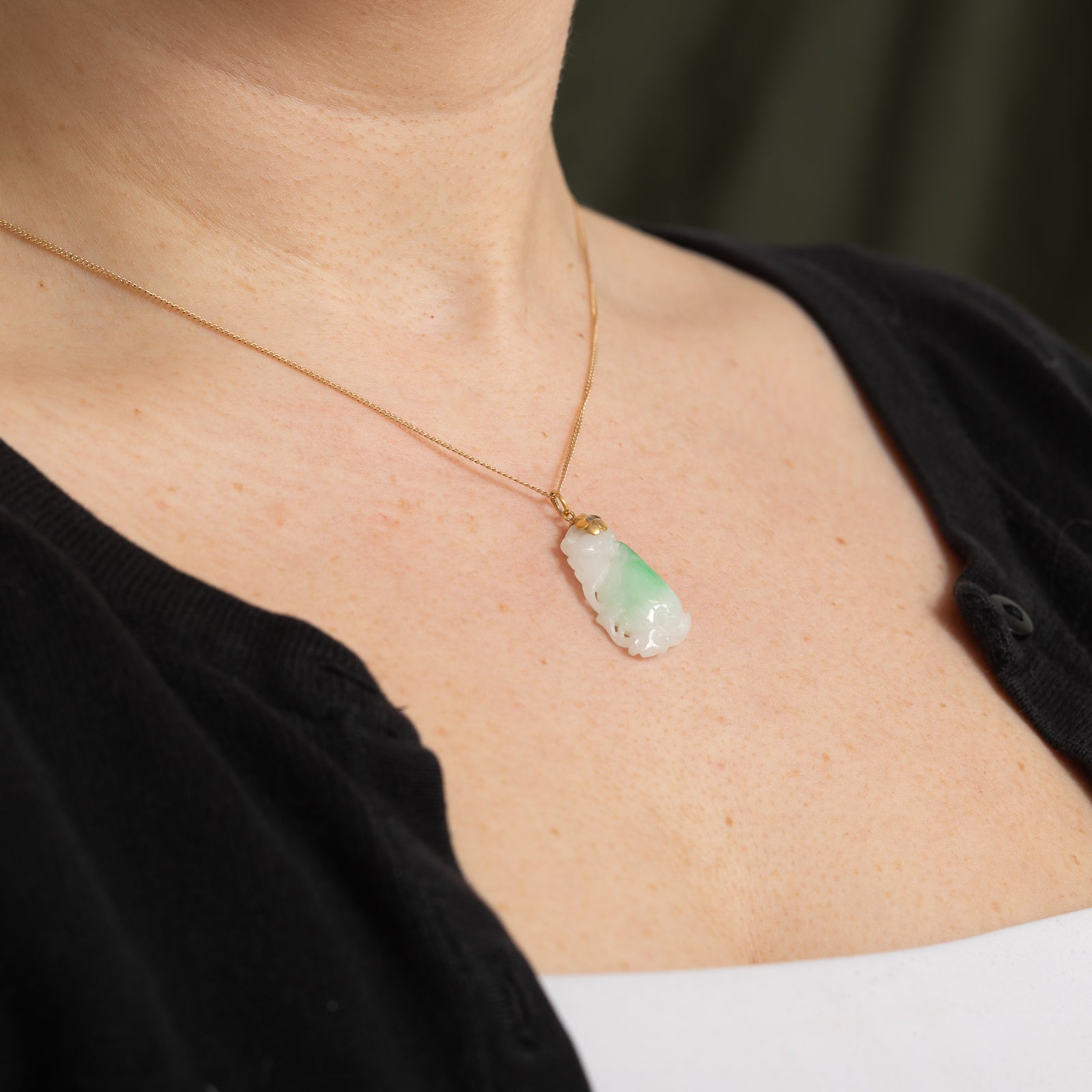 20.00ct Natural Jadeite Pendant - Hand Carved Green Jade Necklace for Women | Perfect for Gifts, Weddings & Special Occasions