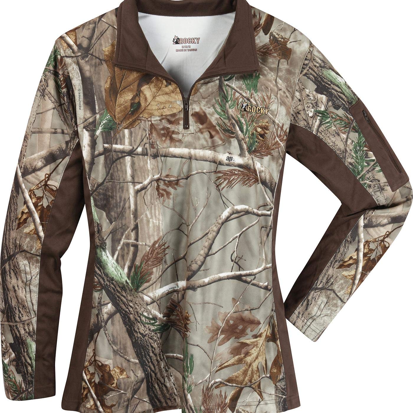 ROCKY Women's SilentHunter 1/4 Zip Camo Shirt - Lightweight Hunting & Outdoor Shirt for Women - Perfect for Hunting, Hiking & Outdoor Adventures