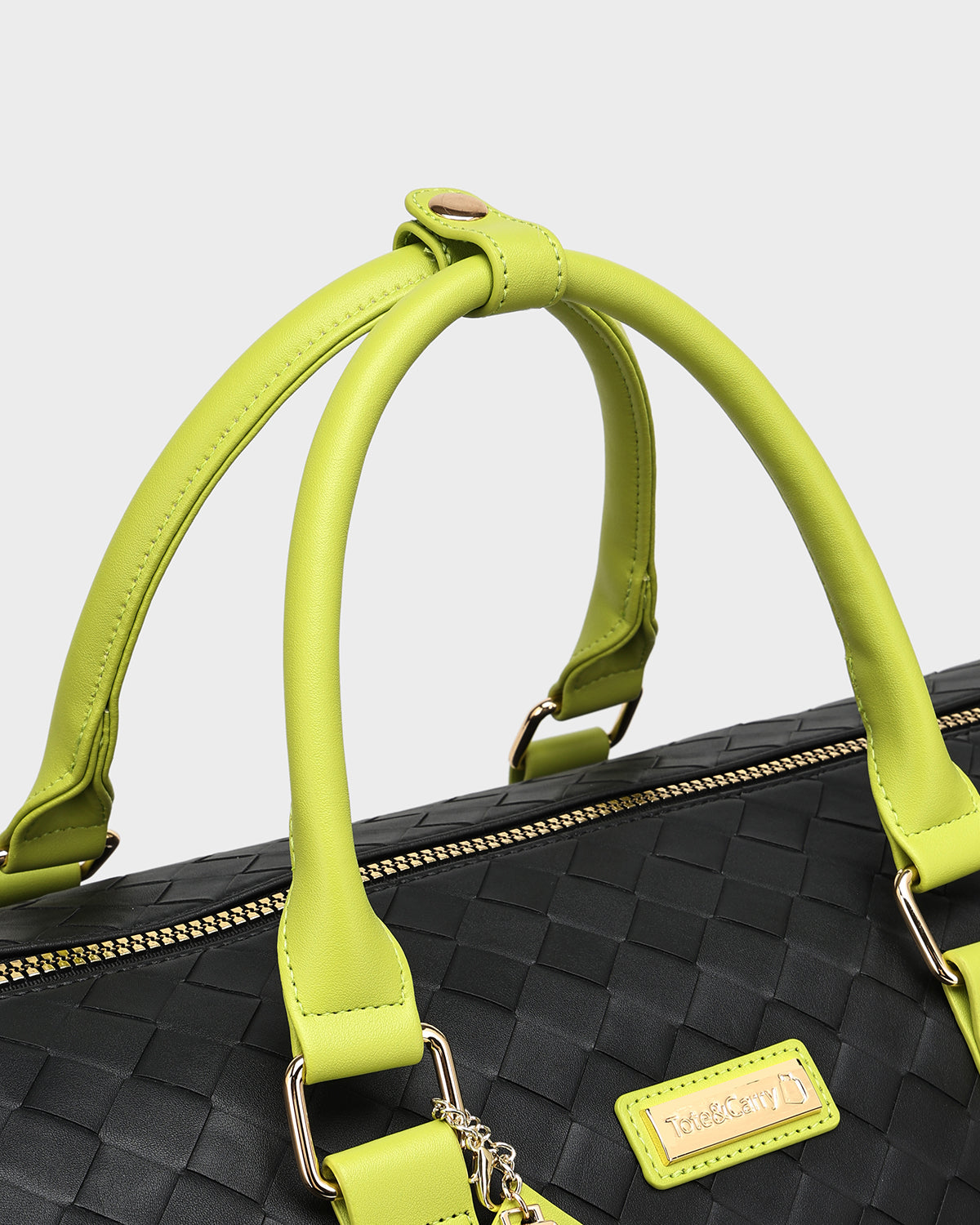 Bodega Rolling Duffle Bag - Black & Slyme Waterproof Travel Luggage for Gym, Sports, Weekend Getaways & Business Trips