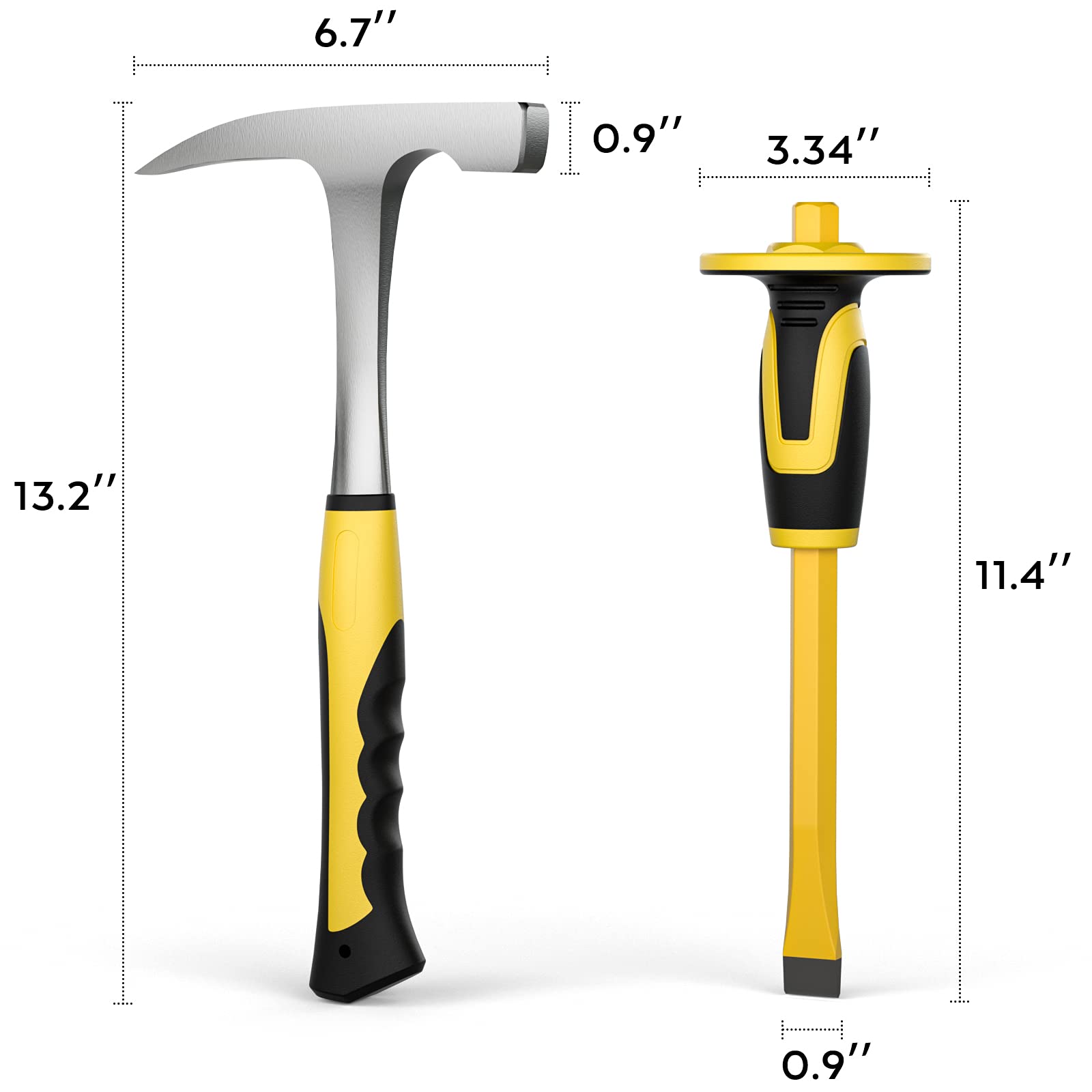 INCLY 5-Piece Geology Rock Pick Kit with 32 oz Rock Hammer, 12