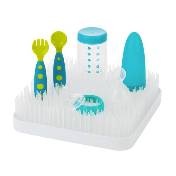 Boon Grass Drying Rack - Winter White | Baby Bottle & Dish Drying Station | Perfect for Nursery, Kitchen Countertop & Travel