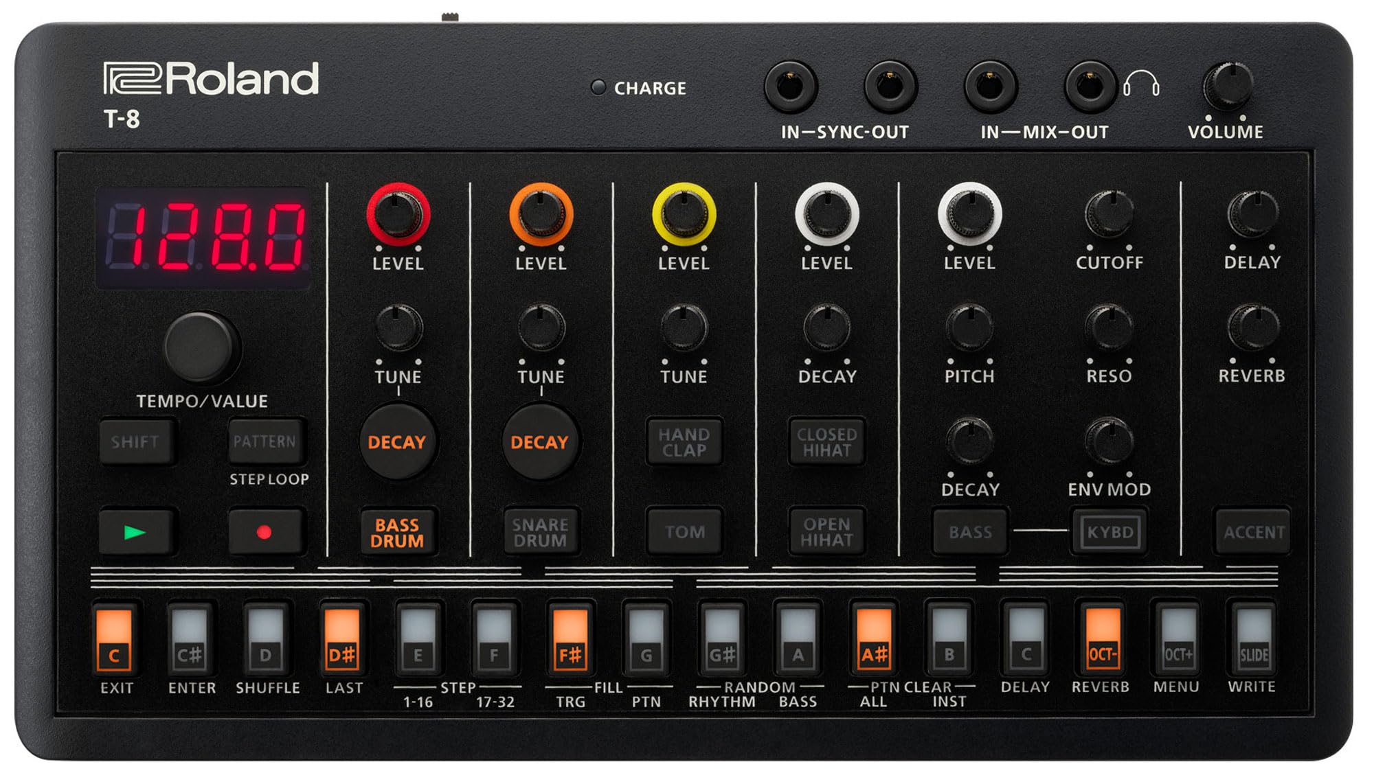 Roland AIRA Compact T-8 Beat Machine Sound Module Bundle with Audio Cable & Polishing Cloth | Professional Drum Machine for Music Production, Live Performance & Studio Recording | Perfect for DJs, Producers & Electronic Musicians