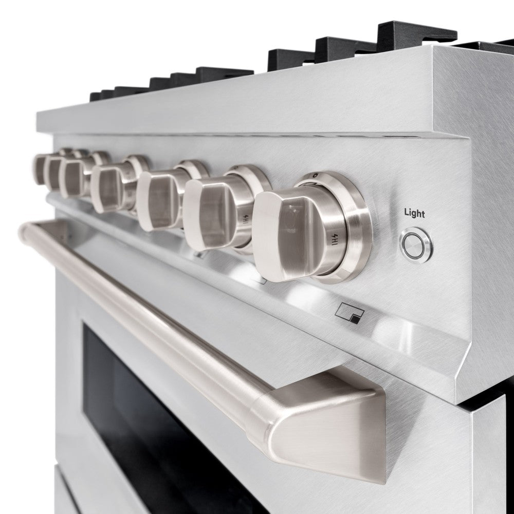 ZLINE 36 Inch 5.2 Cu. Ft. Classic Gas Range with 6 Burner Cooktop & Convection Gas Oven - Satin Stainless Steel (CGRS 36) | Professional Kitchen Appliance for Home Chefs & Cooking Enthusiasts