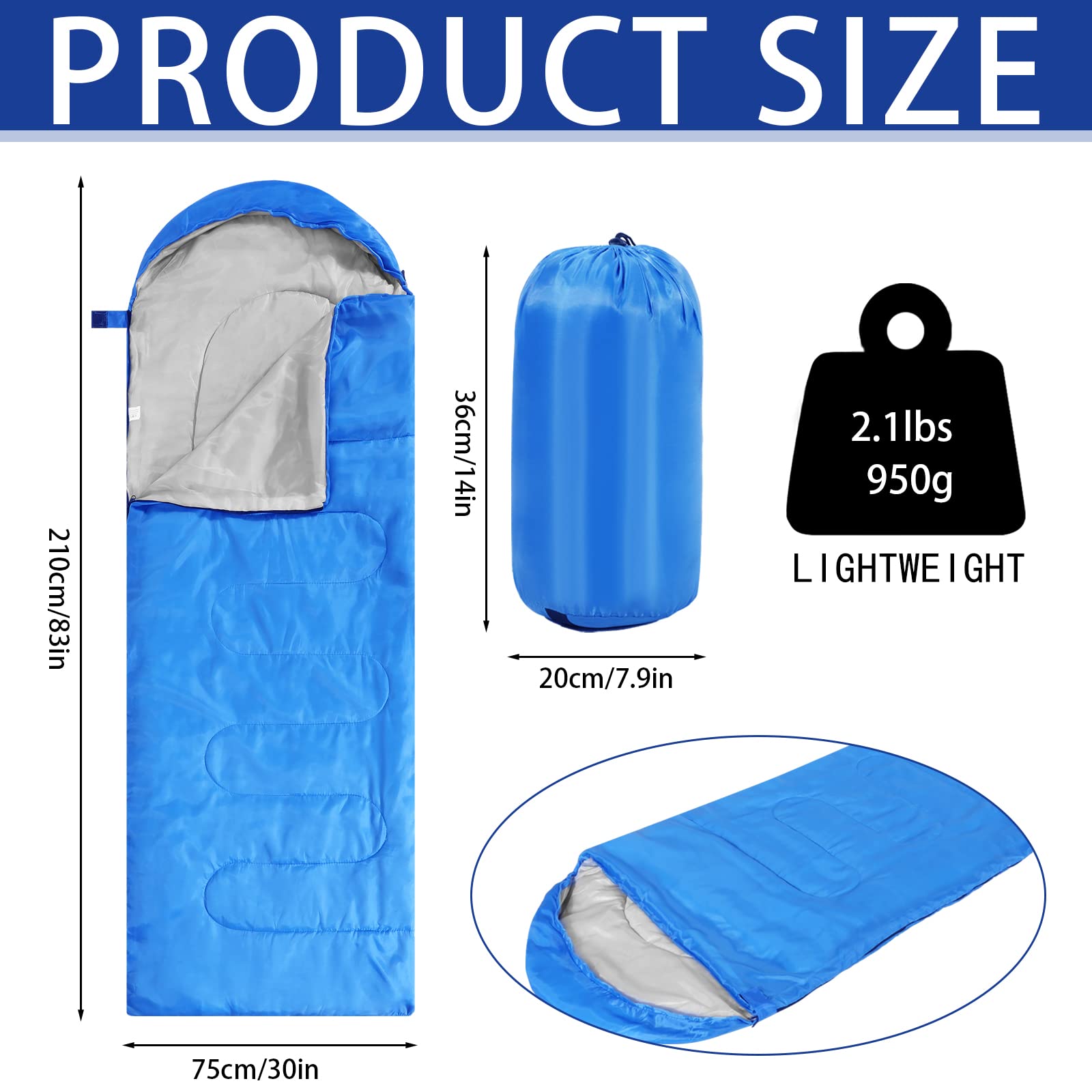 Junkin 12-Pack 4-Season Waterproof Lightweight Sleeping Bags for Adults - Cold & Warm Weather Camping Gear with Compression Sack - Perfect for Hiking, Travel, Homeless Shelters & Outdoor Adventures (Multicolor)