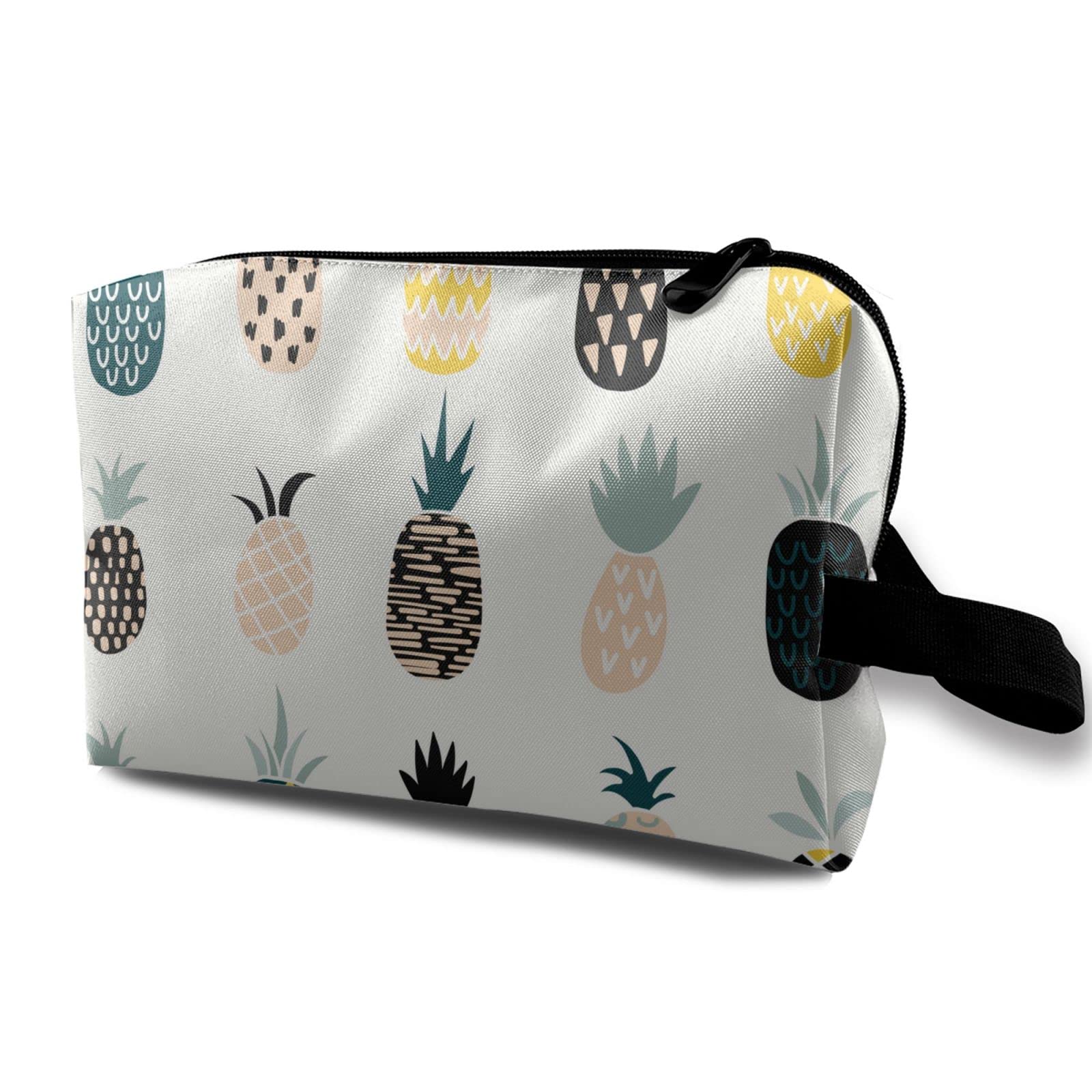 Stylish Pineapple Makeup Bag for Women - Large Cosmetic & Toiletry Travel Organizer with Brush Pouch - Perfect for Travel, Gym, and Daily Use