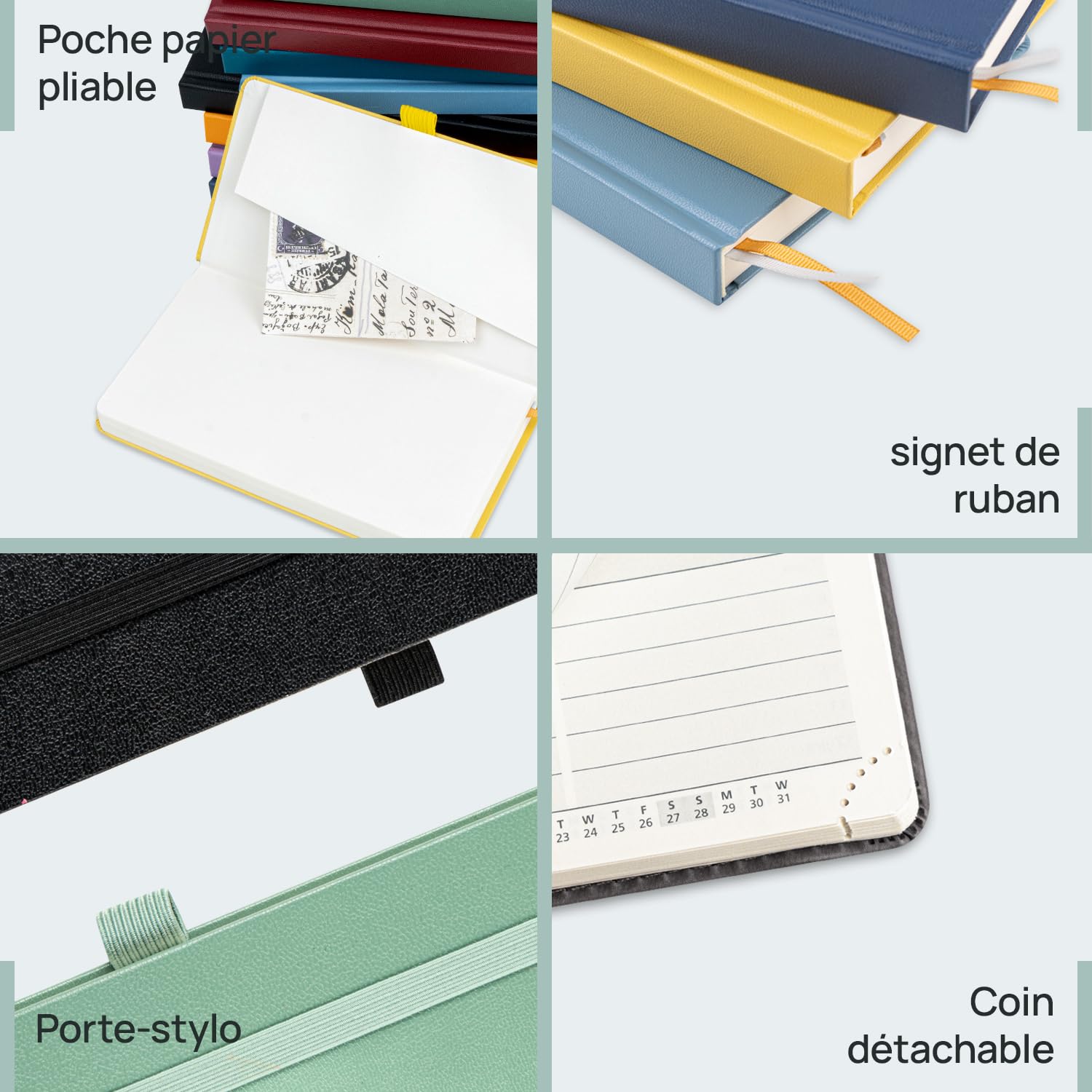 POPRUN 2025 Pocket Planner - 16.5 x 9 cm August 2024 to December 2025 | 17-Month Weekly School Planner with Hard Cover & Time Slots | 80 g/m² Certified Paper - Light Yellow | Perfect for Students, Professionals & Daily Organization