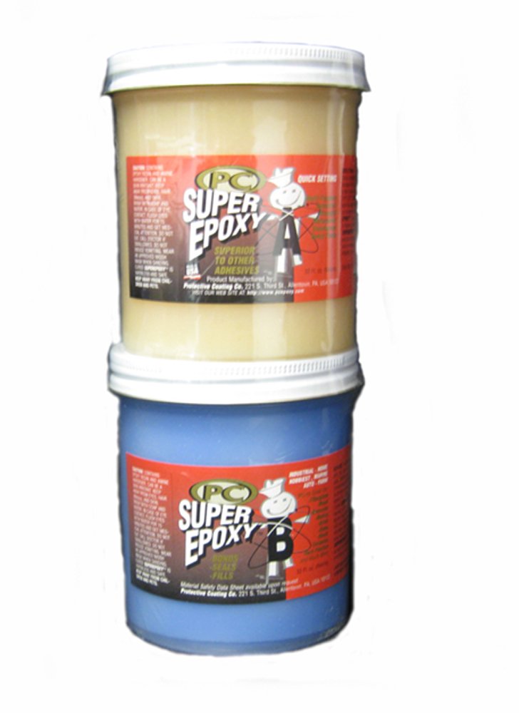 PC Products PC-Super Epoxy Adhesive Paste - 2-Part 32oz Kit (2 Jars) - Translucent High Strength Glue for Metal, Wood, Plastic - Perfect for Home Repairs, DIY Projects & Industrial Use