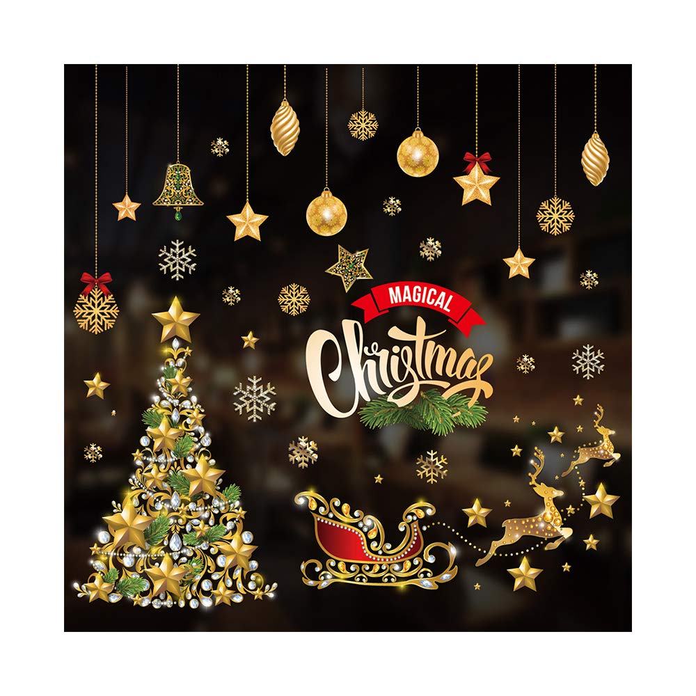 GGHKDD Vinyl Glue Electrostatic Art Wall Sticker - Christmas Window Decals, Removable Holiday Applique for Bathroom, Home & Office Decor | Perfect for Seasonal Festive Decorating, DIY Home Improvement & Gift Giving