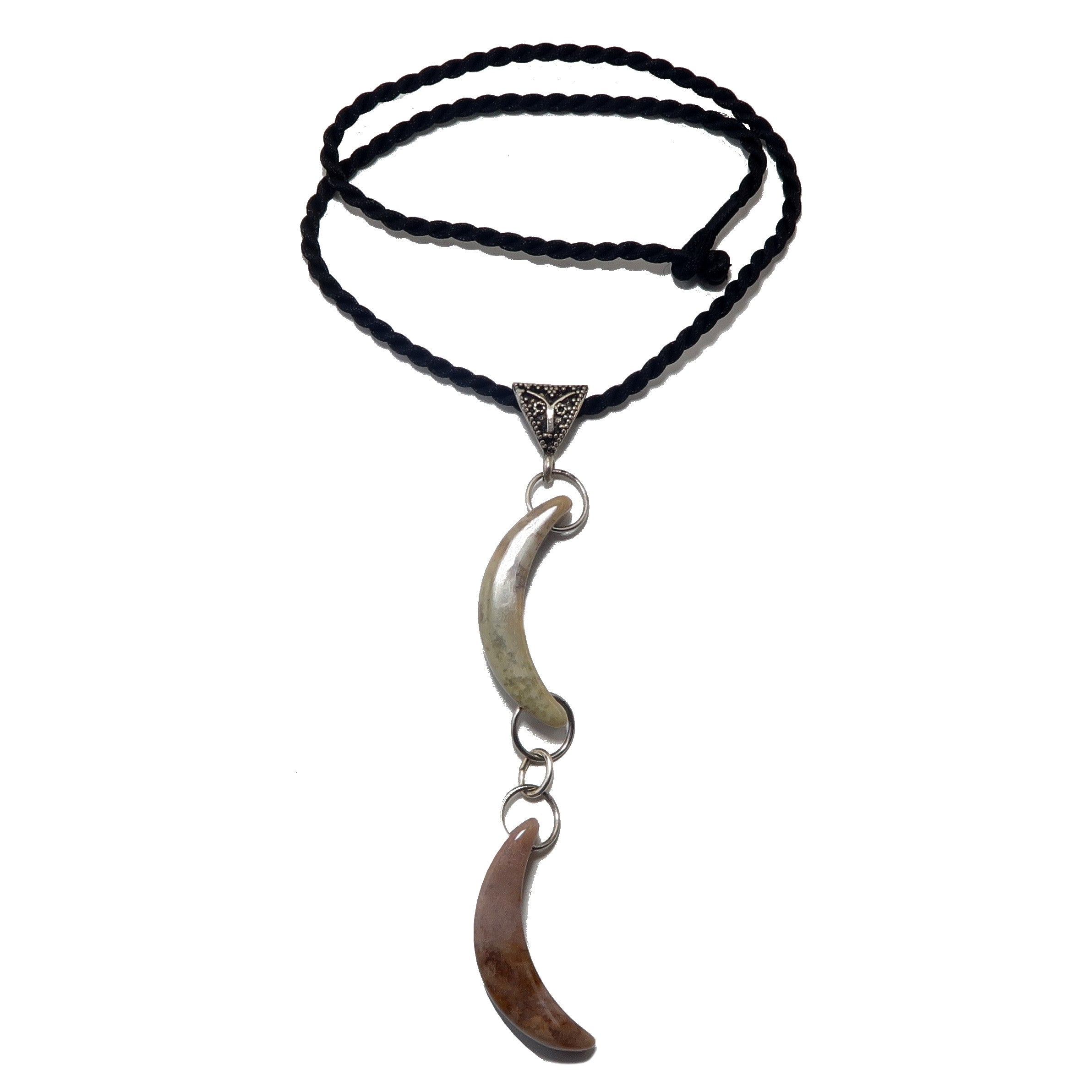 Polychrome Jasper Necklace with Double Moon Crystal Pendant - Natural Stone Jewelry for Women - Perfect for Meditation, Healing & Spiritual Gifts