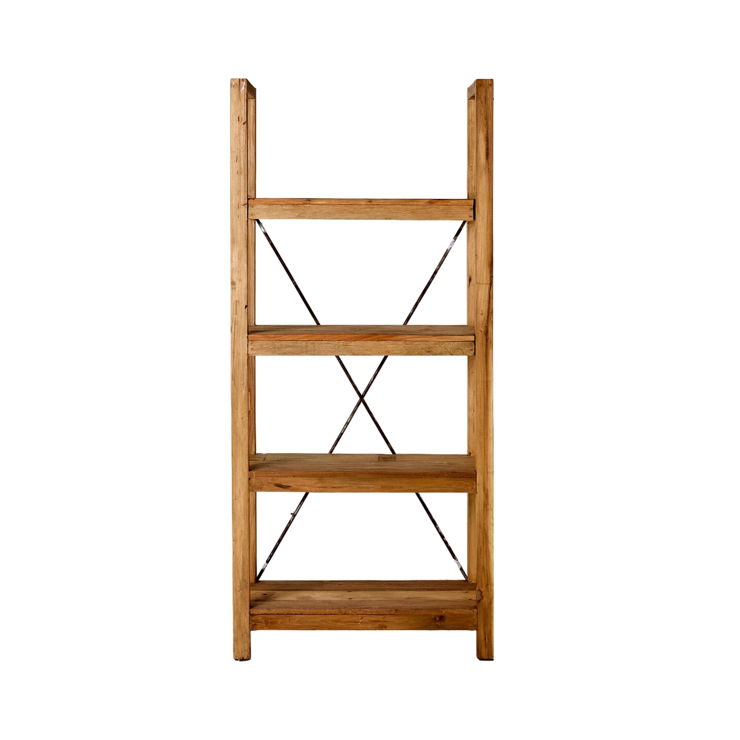 Reclaimed Wood Barndo Bookcase - 90 x 200 x 39cm Rustic Bookshelf for Living Room, Home Office & Farmhouse Decor