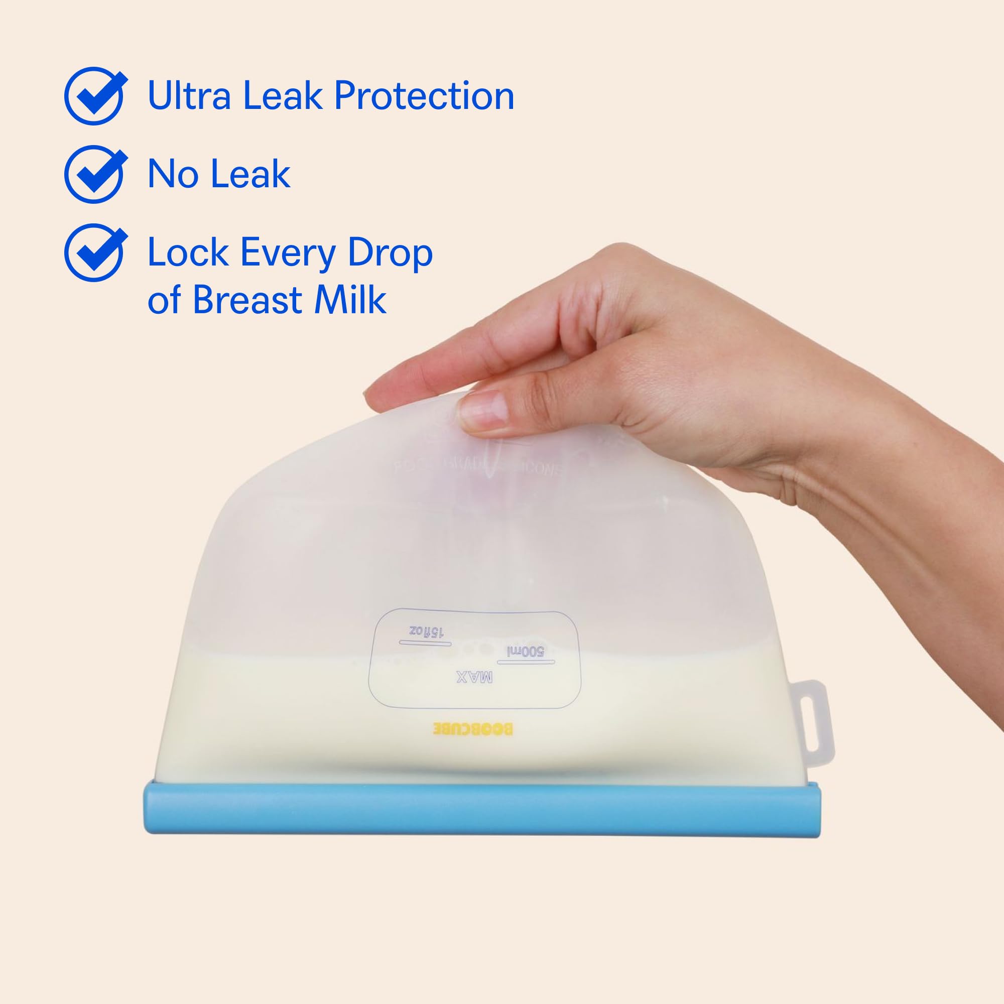 **BoobCube Breastmilk Storage Reusable Freezer Trays with Lid - 4pcs Baby Food Cube Kit (0.5/1/2 Oz) - Ultra Leak-Proof Silicone Storage Tray & Reusable Bags - Perfect for Pumping, Storing, and Organizing Breastmilk**