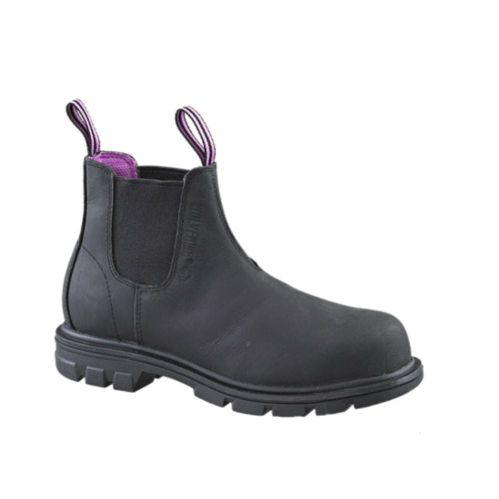 Wolverine Belle Pull-On Women's Steel Toe Work Boots - Black 47810 | Slip Resistant & Comfortable Safety Shoes for Construction, Warehouse & Outdoor Work