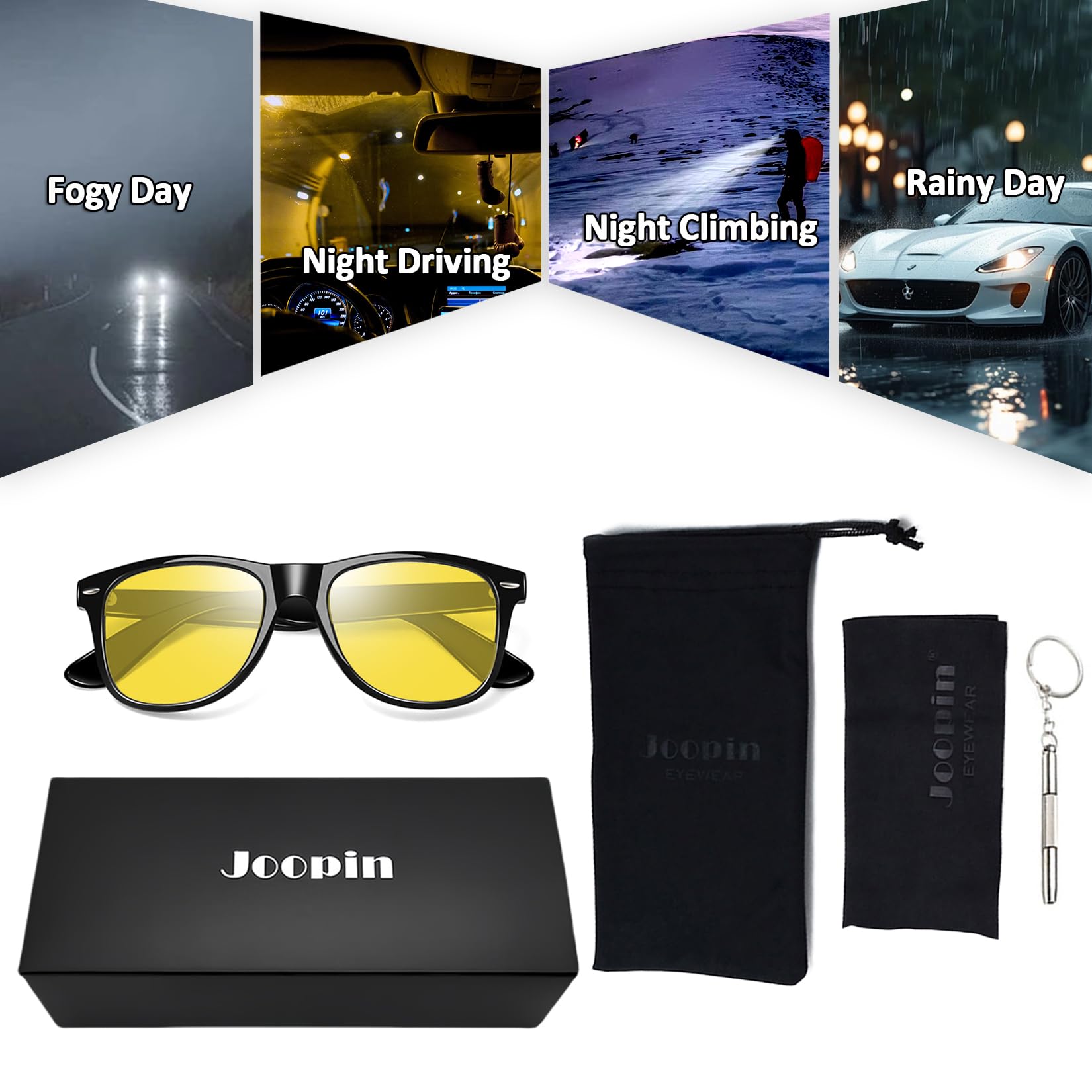 Joopin Square Polarized Sunglasses for Men & Women - UV Protection, Trendy Designer Shades for Outdoor, Driving, Beach & Fashion