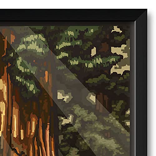 California Redwoods Car Thru Tree Framed Art Print - 26x38 Inch Wall Decor by Paul A. Lanquist | Perfect for Living Room, Office & Travel Lovers Home Decor