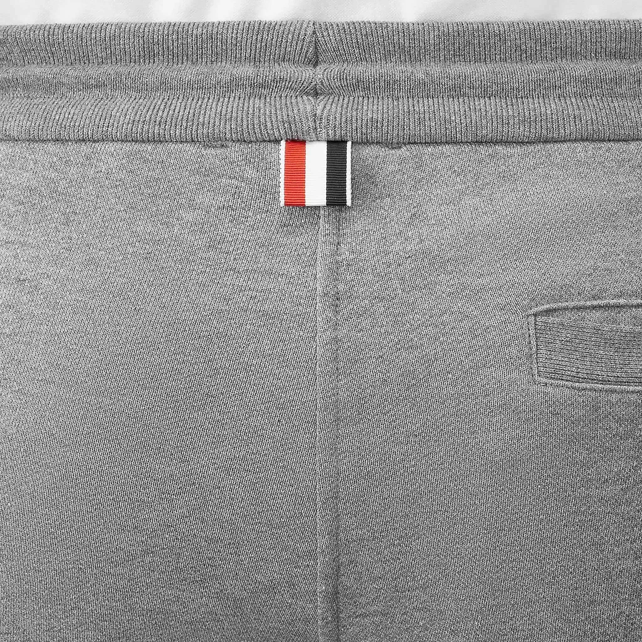 Thom Browne Classic Loopback 4-Bar Grey Sweat Shorts for Men | Premium Cotton Casual Lounge Shorts | Perfect for Gym, Home, and Summer Outings
