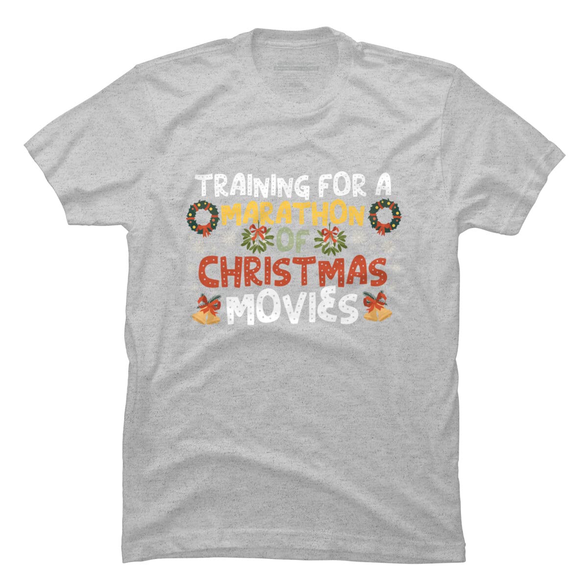 Design By Humans Men's Marathon Christmas Movie Training Graphic T-Shirt - Funny Holiday Tee for Runners & Movie Lovers - Perfect for Gifts, Workouts & Festive Gatherings