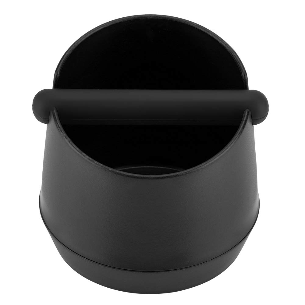 HelloCreate Coffee Knock Box - ABS Espresso Knock Box with Detachable Rubber Bar, Coffee Grounds Container for Baristas (Black) | Perfect for Home & Commercial Coffee Stations, Cafes and Espresso Bars
