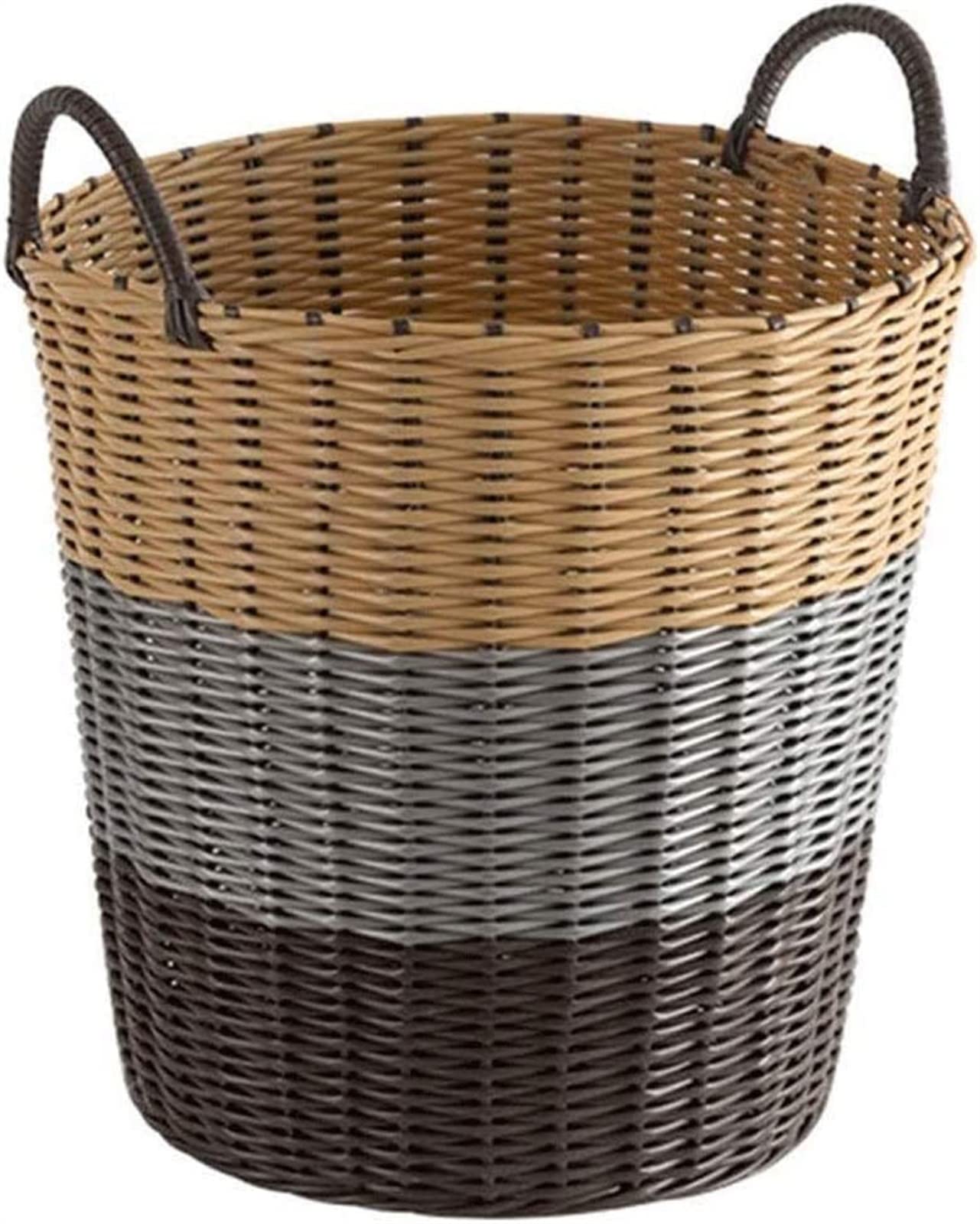 XXL Woven Storage Basket with Handle - 34 x 46 x 45cm Laundry Organizer for Blankets, Toys, Comforters & Cushions | Perfect for Bedroom, Nursery & Closet Organization (Color A)