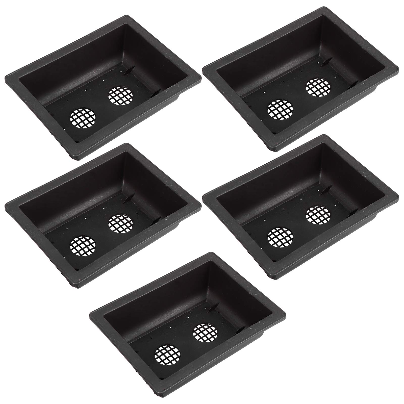 5 Pack Plastic Seedling Pots for Succulents, Flowers & Plants - Small Garden Flower Pots with Drainage Holes, Indoor/Outdoor Plant Containers for Home Gardening, Balcony & Office Decor