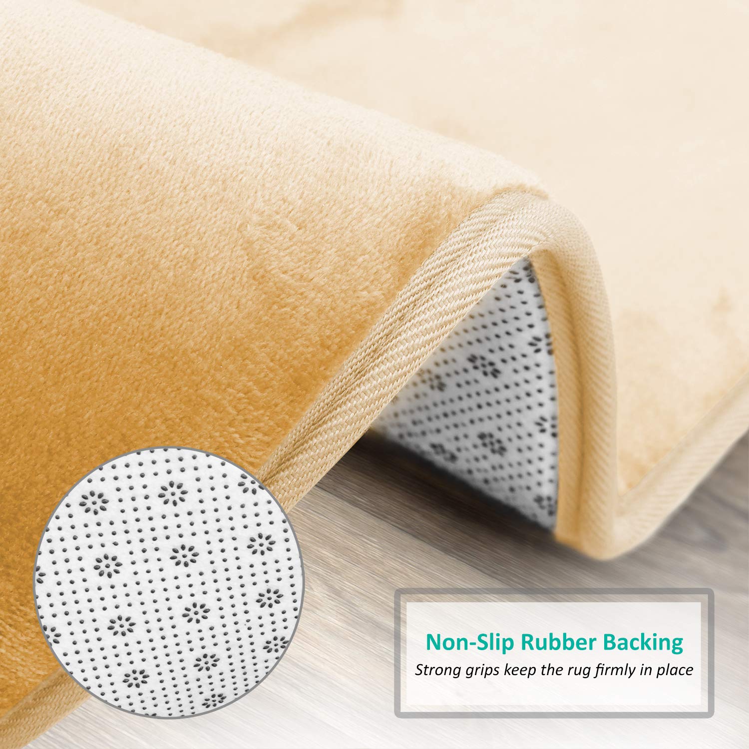 Clara Clark Memory Foam Bath Mat Set of 2 - Ultra Soft Non-Slip Bathroom Rug, Super Absorbent & Fast Drying - 17x24 Inches Machine Washable Beige Mats for Shower, Tub & Vanity Area