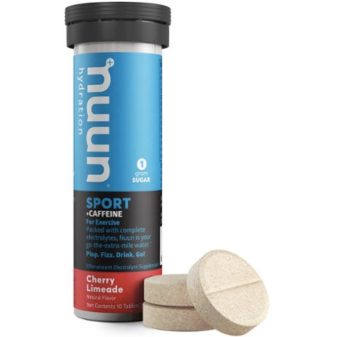 NUUN Sport + Caffeine Cherry Limeade Electrolyte Tablets - Hydration Boost for Runners, Cyclists & Athletes - Perfect for Workouts, Hiking & Outdoor Adventures