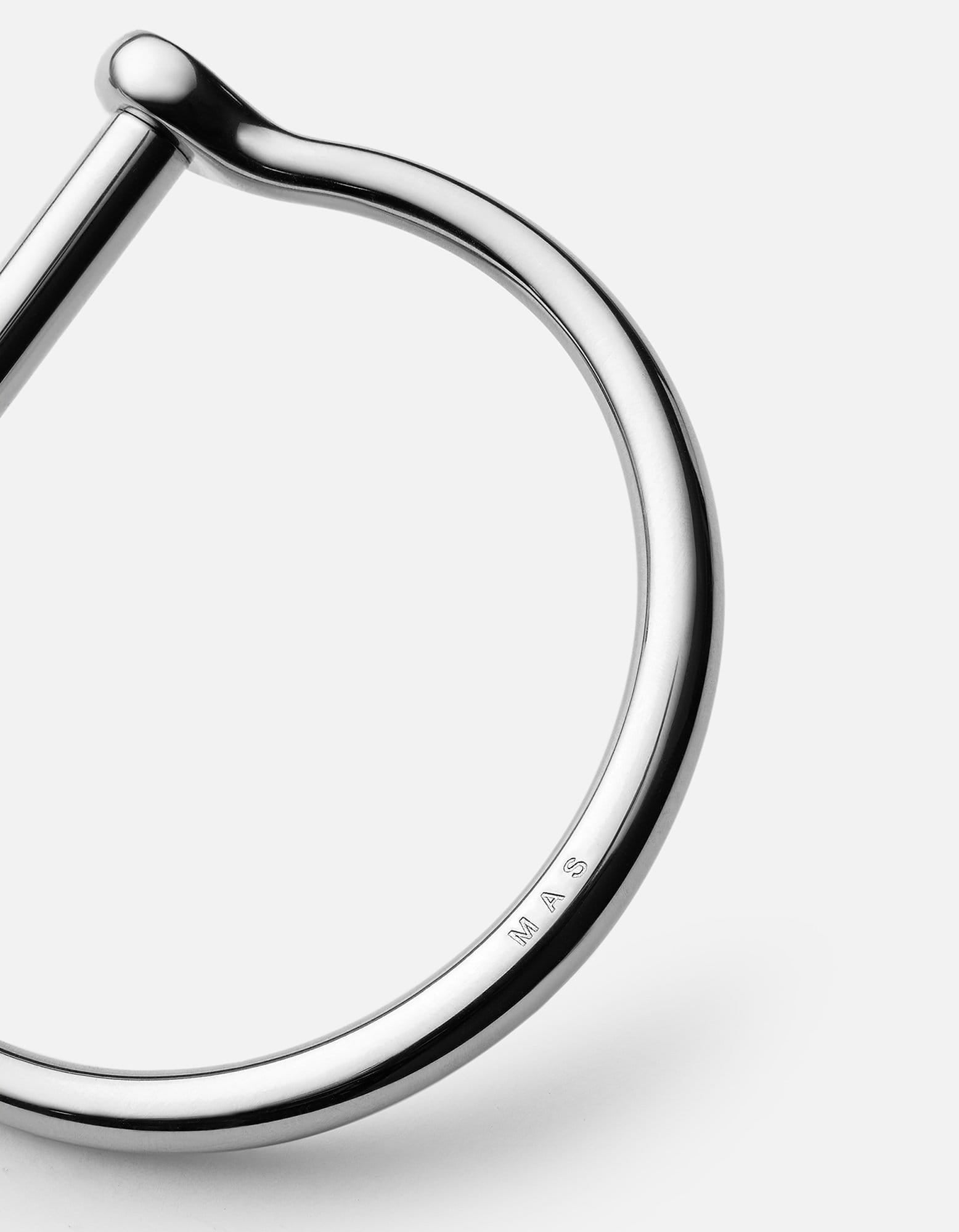 Matte Sterling Silver Screw Cuff with Noir Bar - Minimalist Adjustable Bangle Bracelet for Women - Perfect for Everyday Wear, Office & Special Occasions