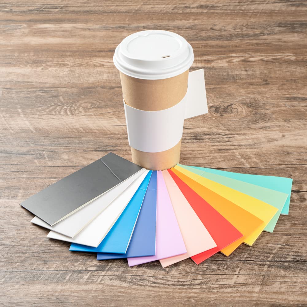 Restpresso Disposable Hot Coffee Sleeves with Handle - 1000 Pack White Paper Cup Jackets for 12oz, 16oz & 20oz Cups (Cups Sold Separately) - Perfect for Coffee Shops, Cafes & Takeout Restaurants